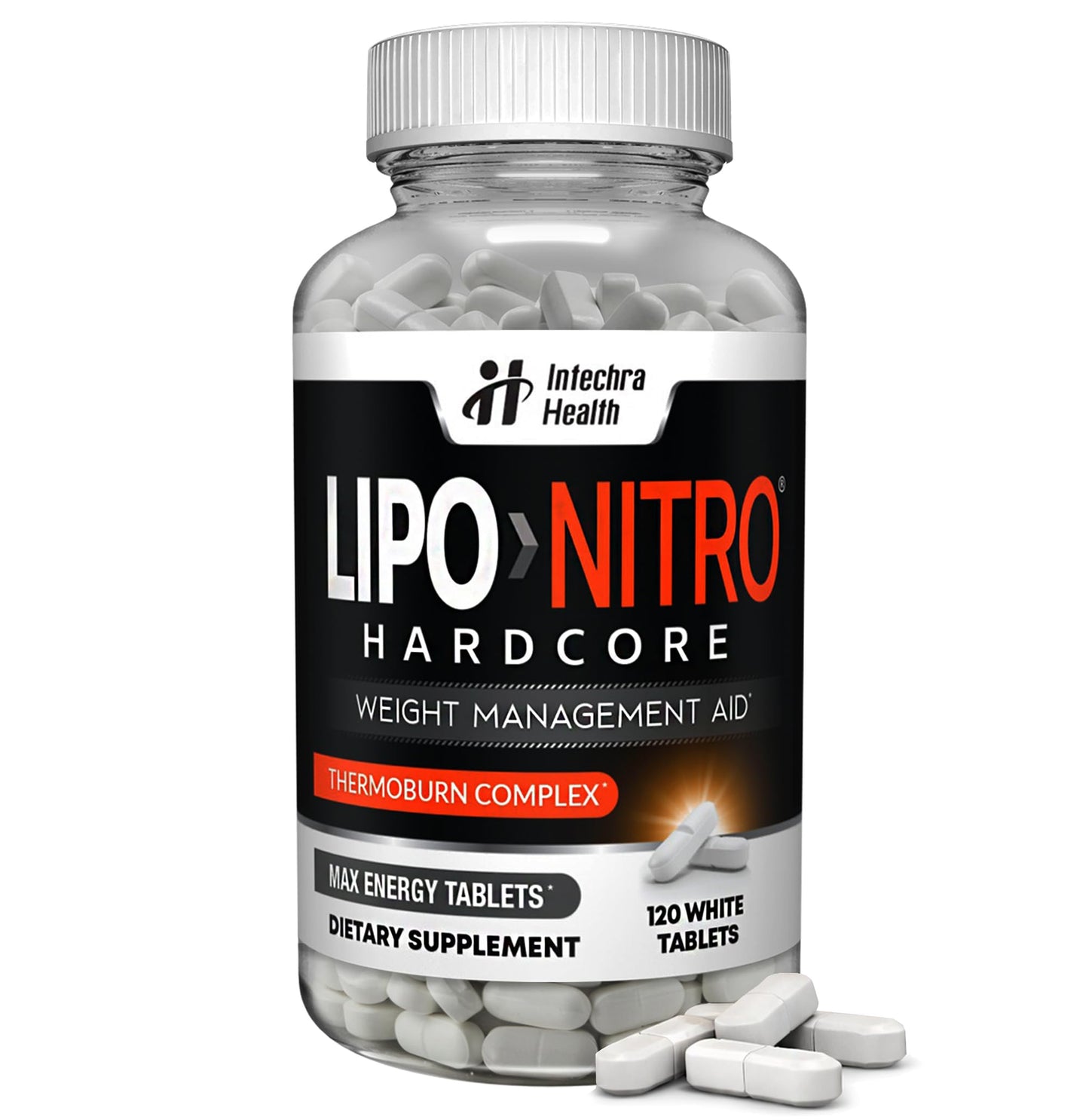 LipoNitro Thermo-Burn Diet Pills with Nitro Energy Dietary Supplement, 120 Tablets