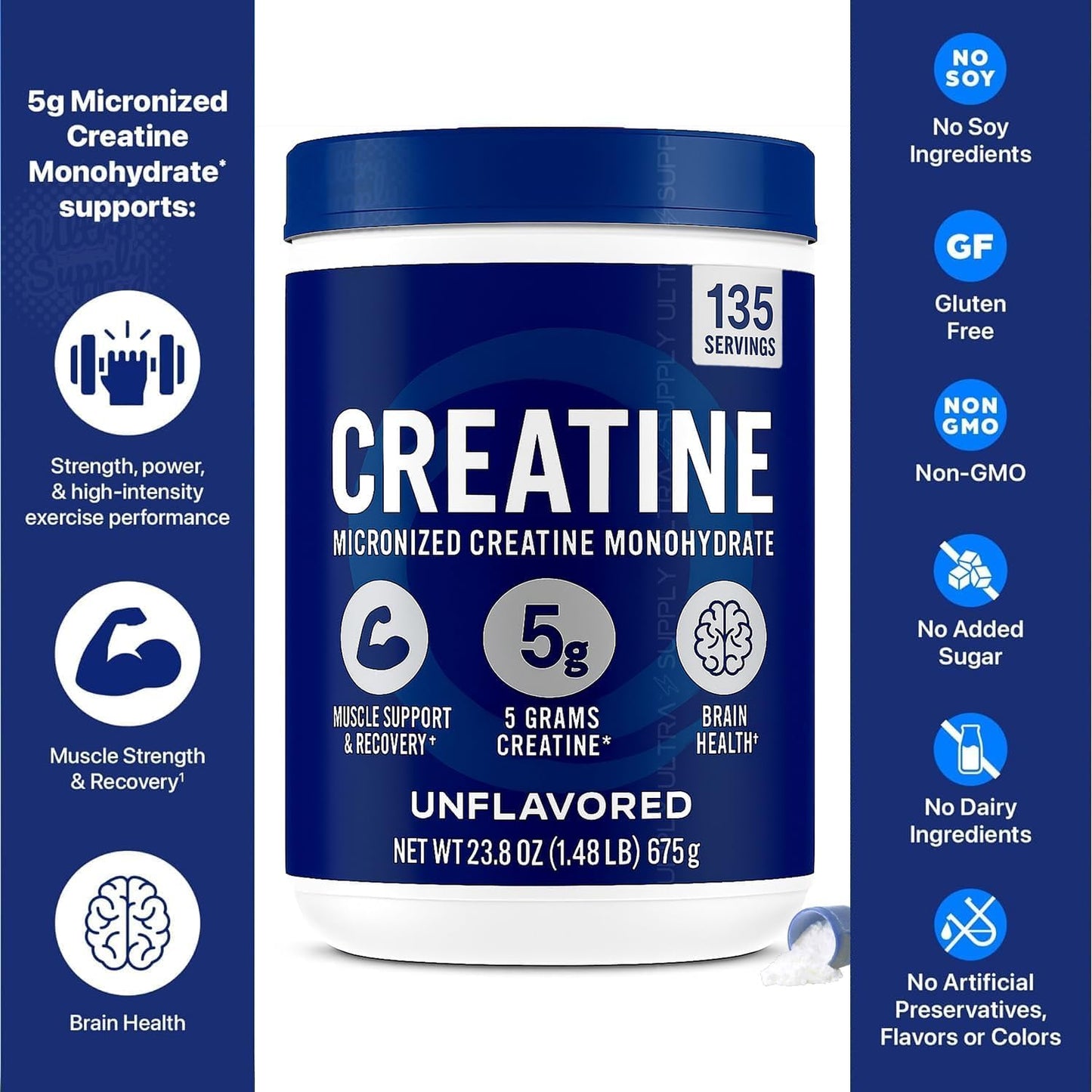 Generic Creatine Monohydrate Micronized Powder, 23.8 oz