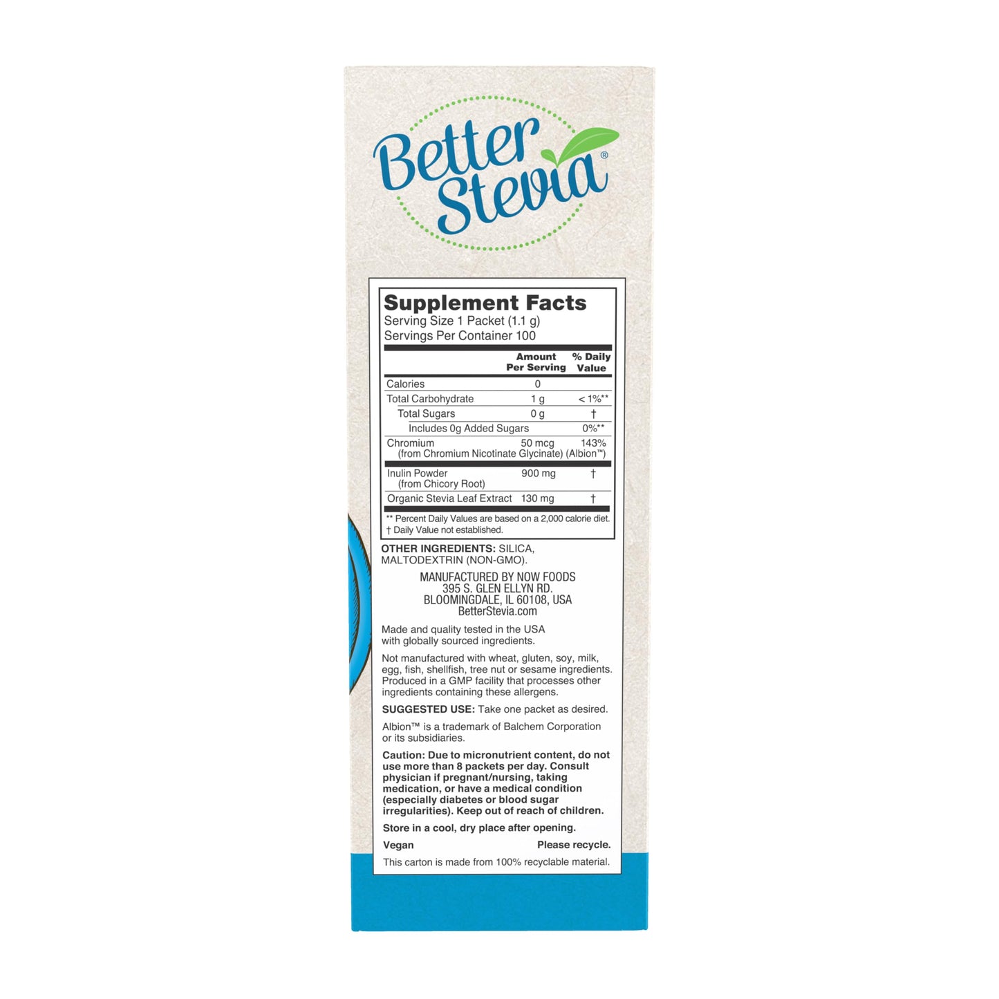 NOW Foods BetterStevia Balance with Chromium and Inulin Powder 3.9 Ounce