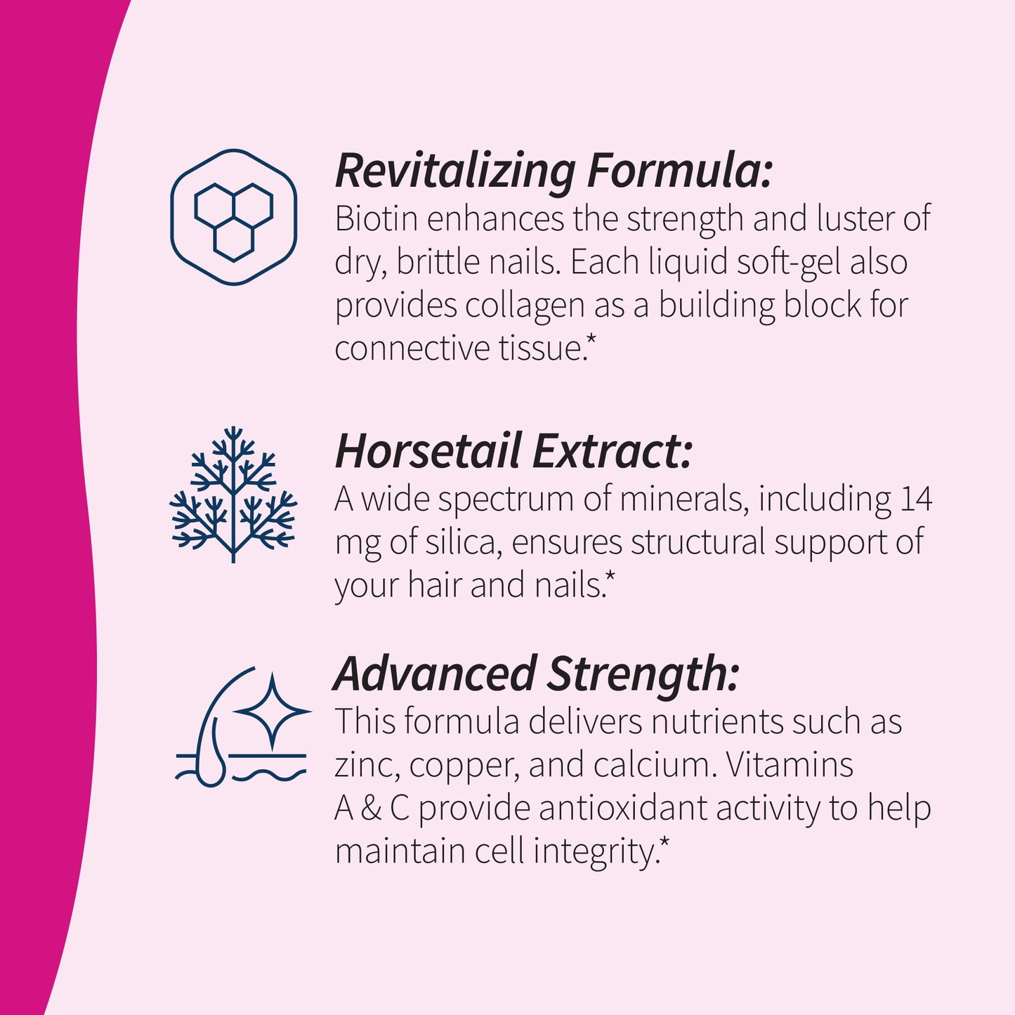 Applied Nutrition Longer Stronger Hair & Nails Biotin, Silica & Collagen Softgels, 4-Pack