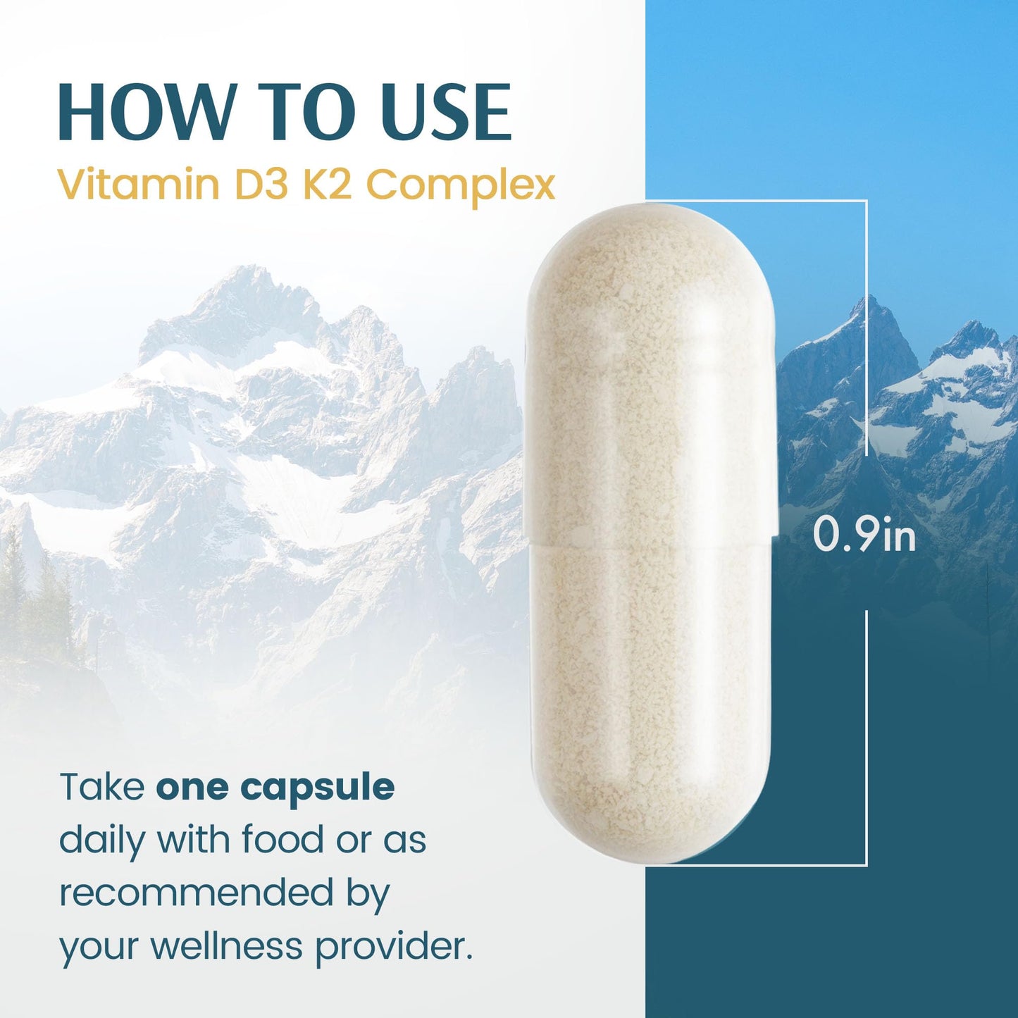 Vykee Nutrition High Potency Vitamin D3 K2 Complex Caplets 120
