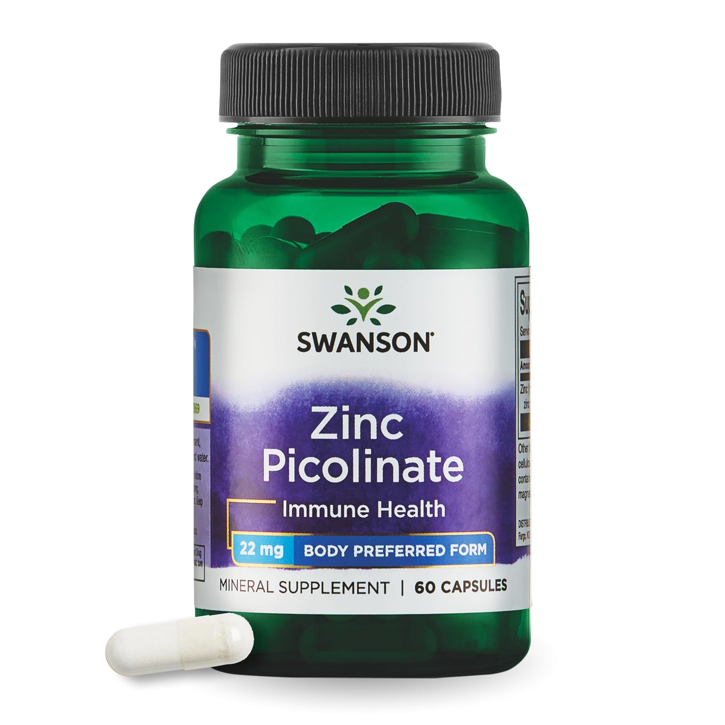 Swanson Zinc Picolinate Chelated Mineral Supplement Capsules 60 Count