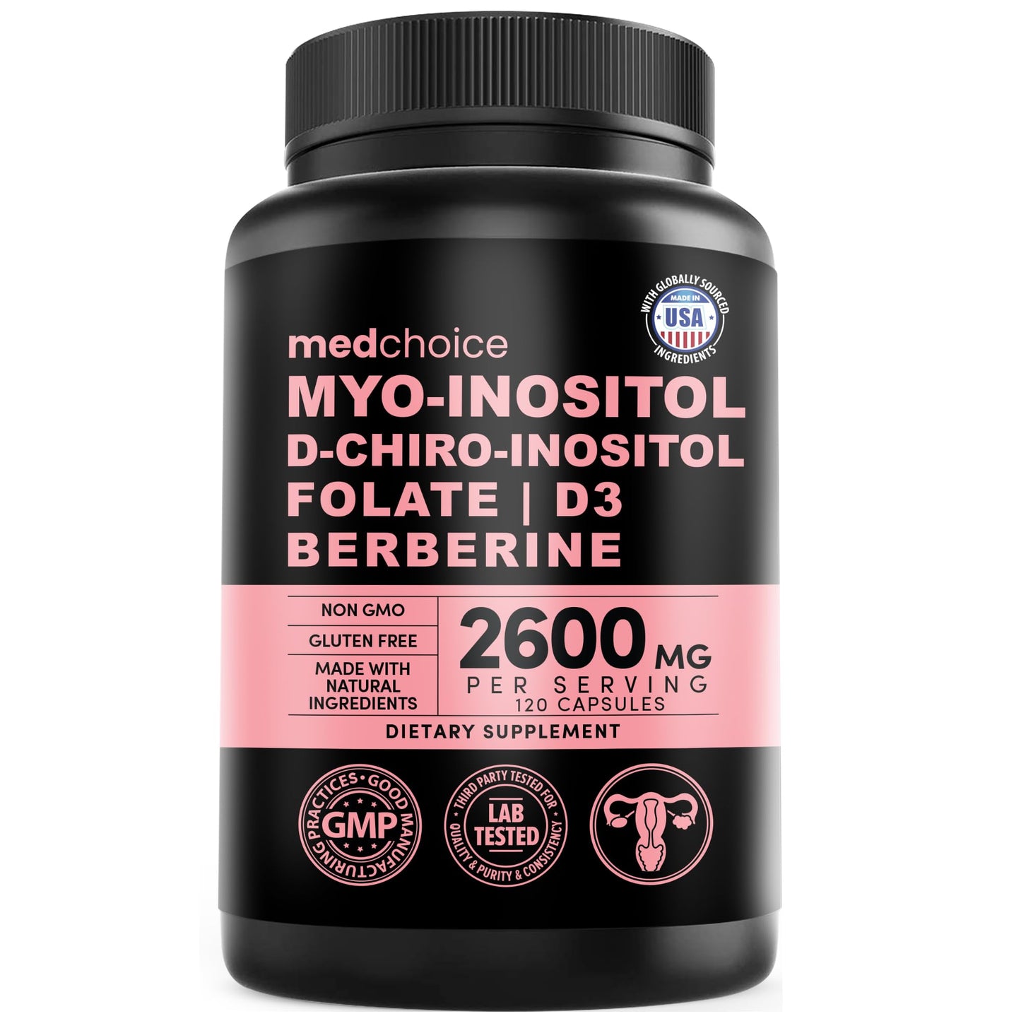 MEDCHOICE 14-in-1 Women’s Inositol Complex Capsules, 120 Count