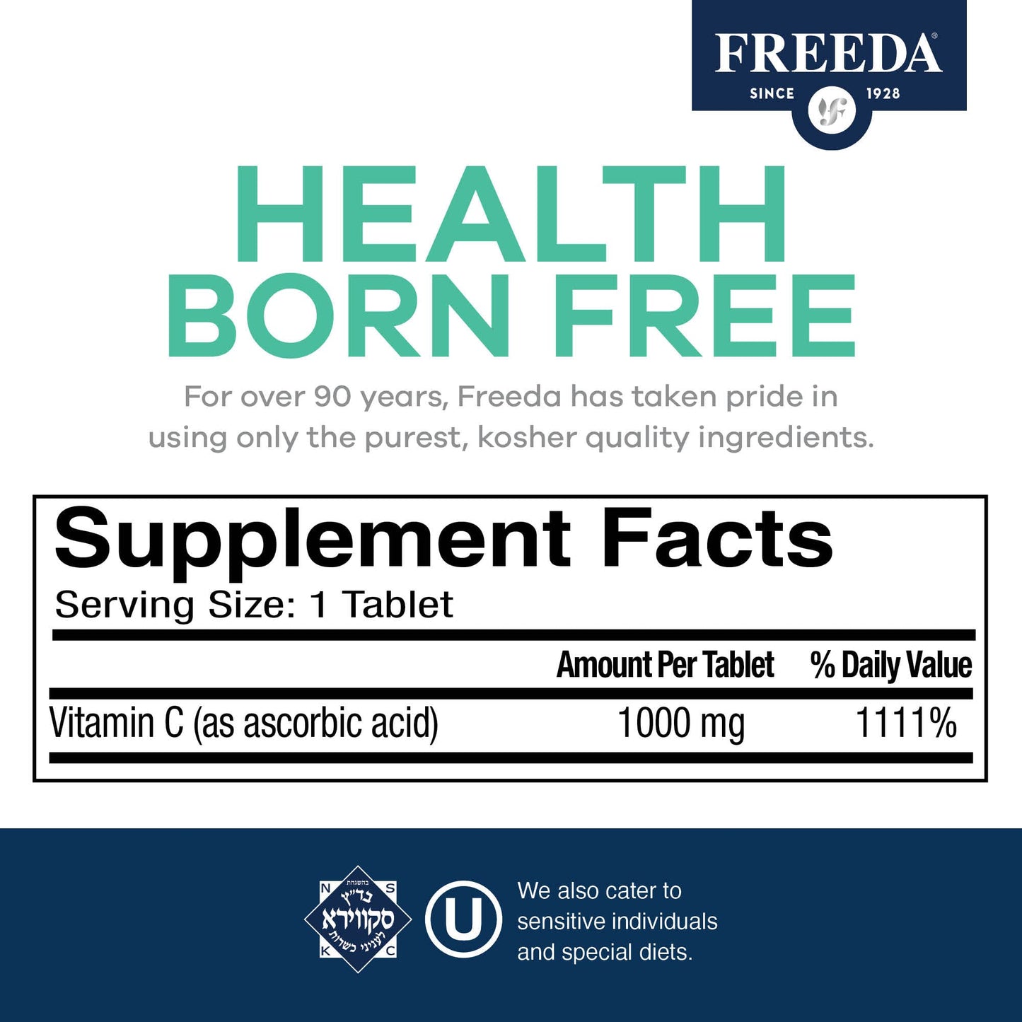 FREEDA Vitamin C Timed Release 1000mg Tablet 250 Count