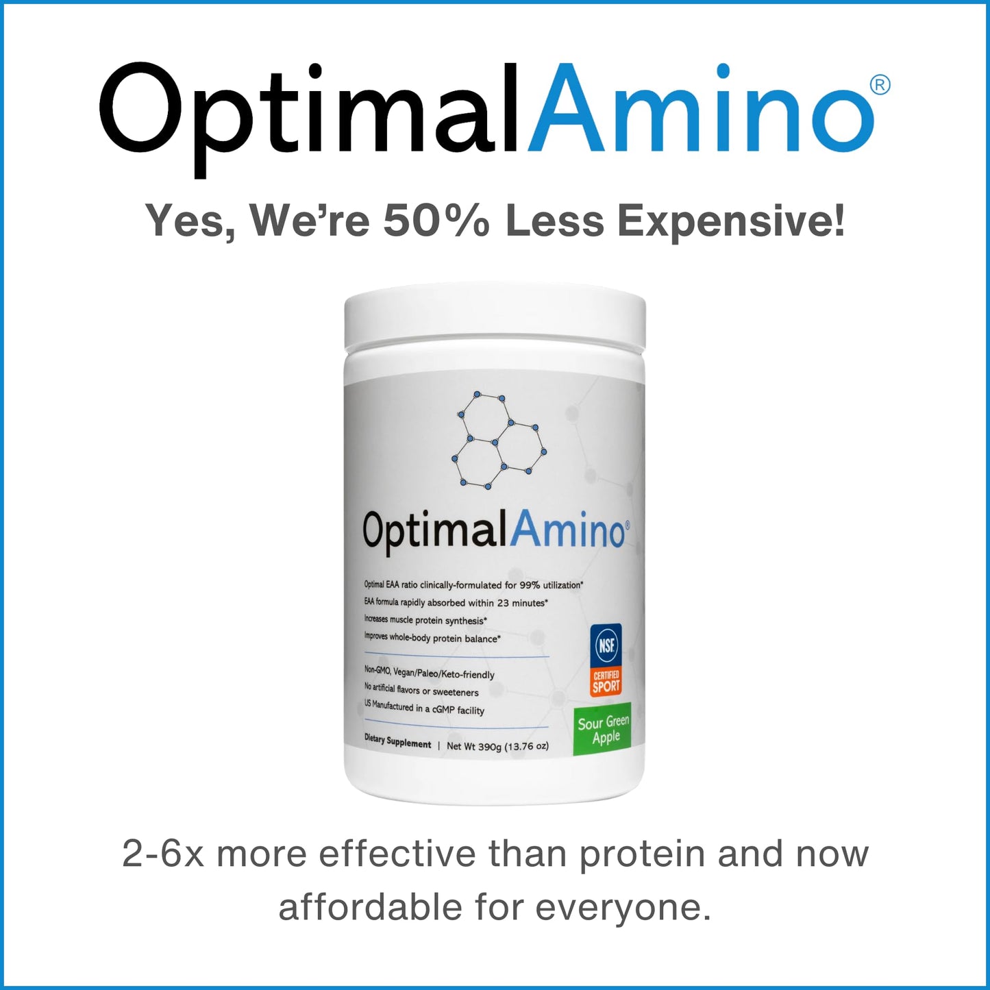 OptimalAmino Amino Acid Powder, 13.76 oz
