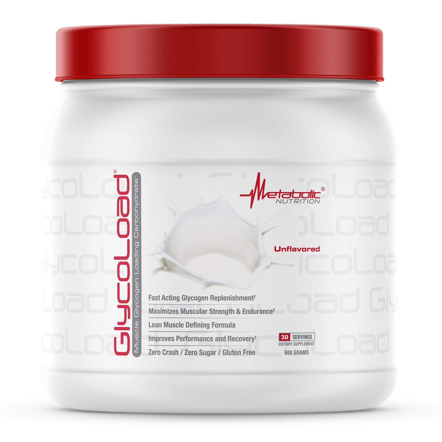 Metabolic Nutrition Glycoload 100% Micronized Cyclic Cluster Dextrin Carbohydrate Powder, Muscle Glycogen Loading Carbohydrate, Pre Intra Post Workout Supplement, Unflavored, 21.1644