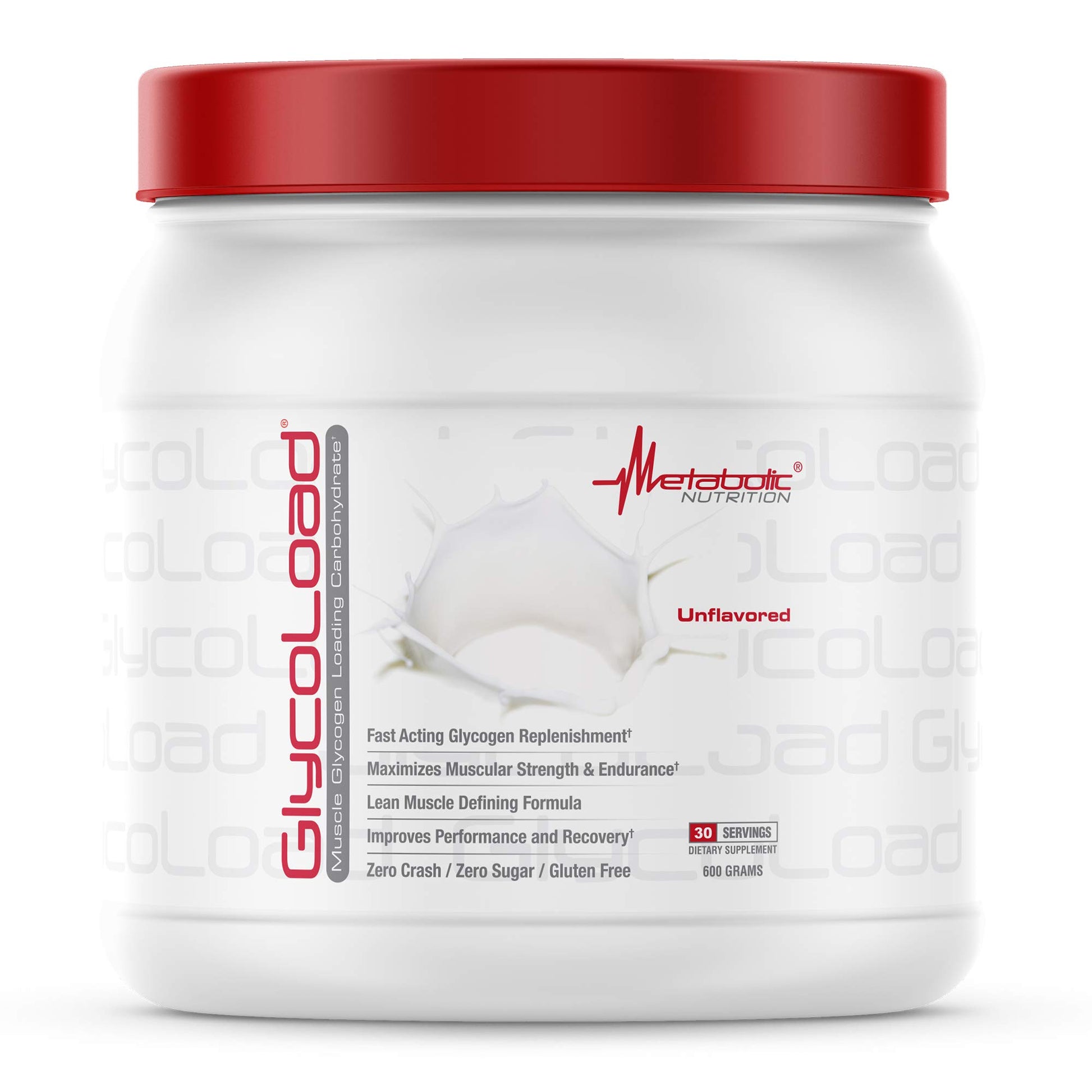 Metabolic Nutrition Glycoload 100% Micronized Cyclic Cluster Dextrin Carbohydrate Powder, Muscle Glycogen Loading Carbohydrate, Pre Intra Post Workout Supplement, Unflavored, 21.1644