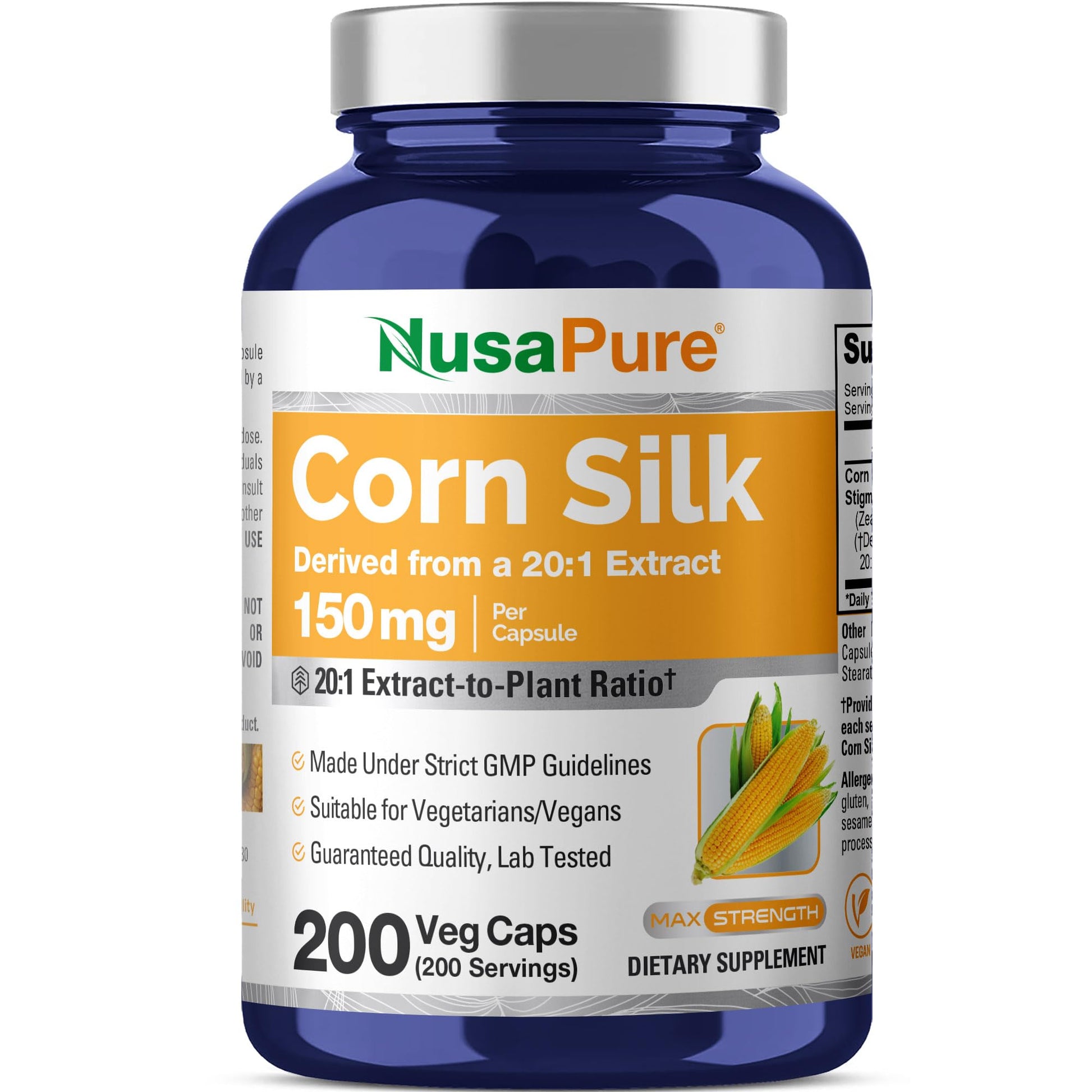 NusaPure Corn Silk Capsules 150 mg, 200 Capsules