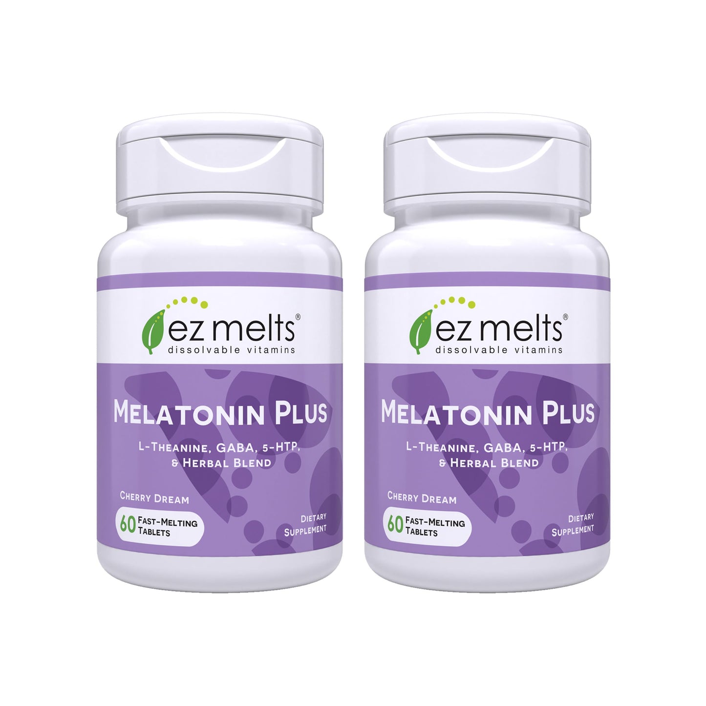 EZ Melts Melatonin Plus - Calming & Sleep Support Supplement with Lemon Balm Extract & Passion Flower - Cherry Dream 120 Tablets