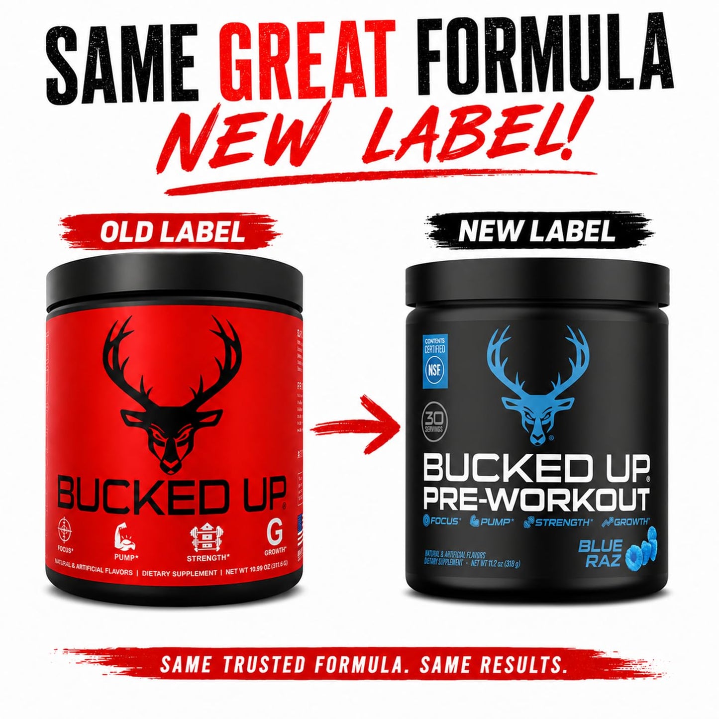Bucked Up Pre Workout Blue Raz Powder 10.99 Ounce