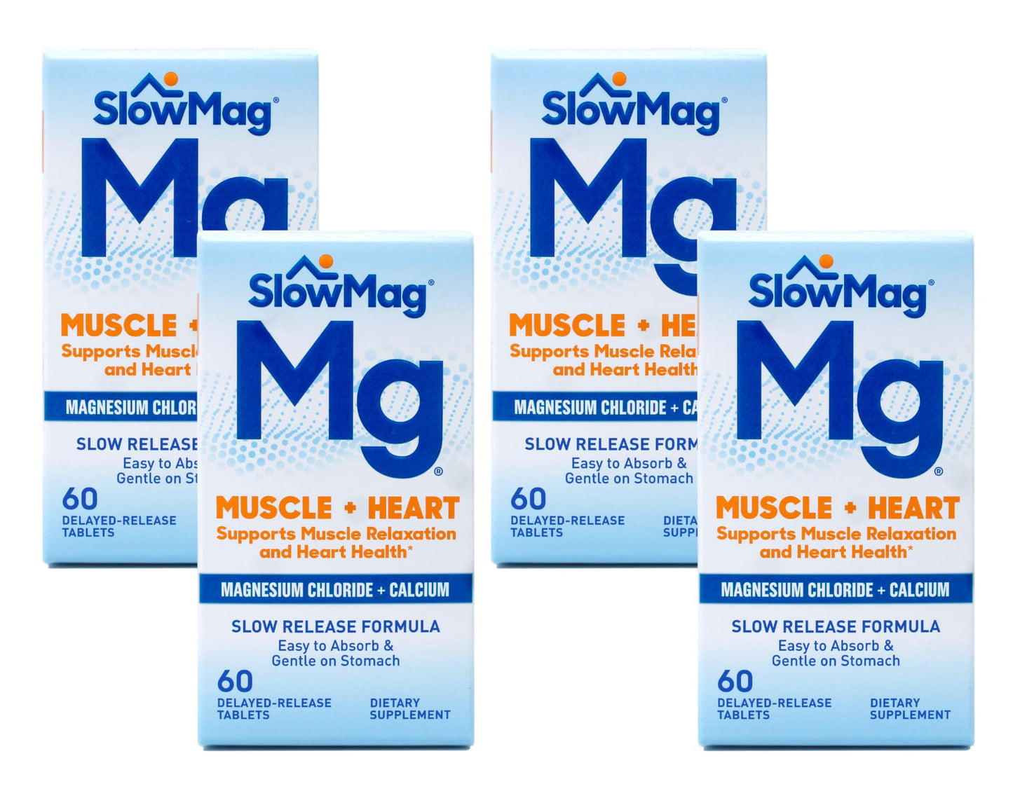 Unknown Slow-Mag Magnesium Chloride with Calcium Tablets, 60 Tablets (Pack of 4)