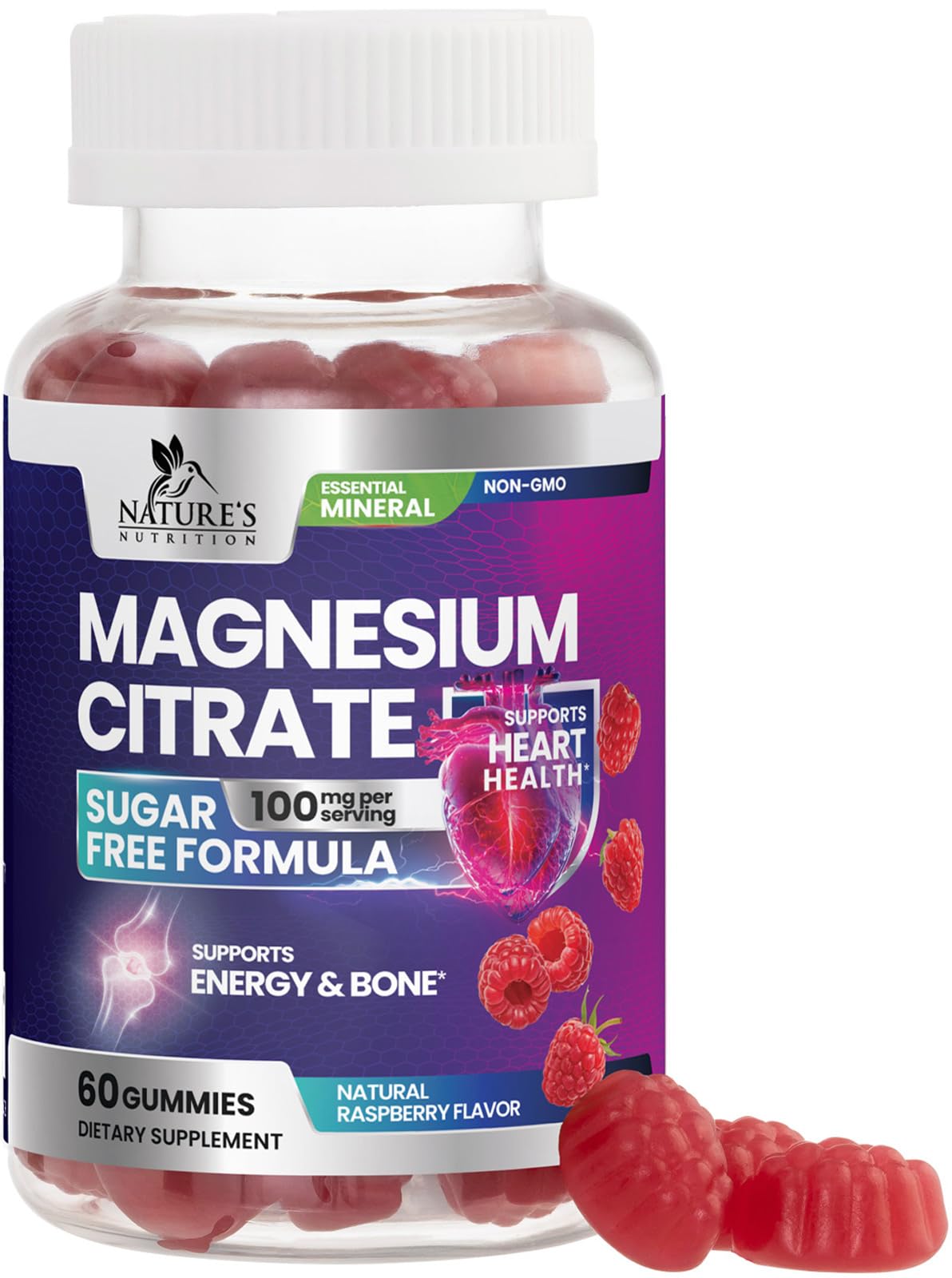Nature's Nutrition Magnesium Citrate Gummy, 60 Gummies