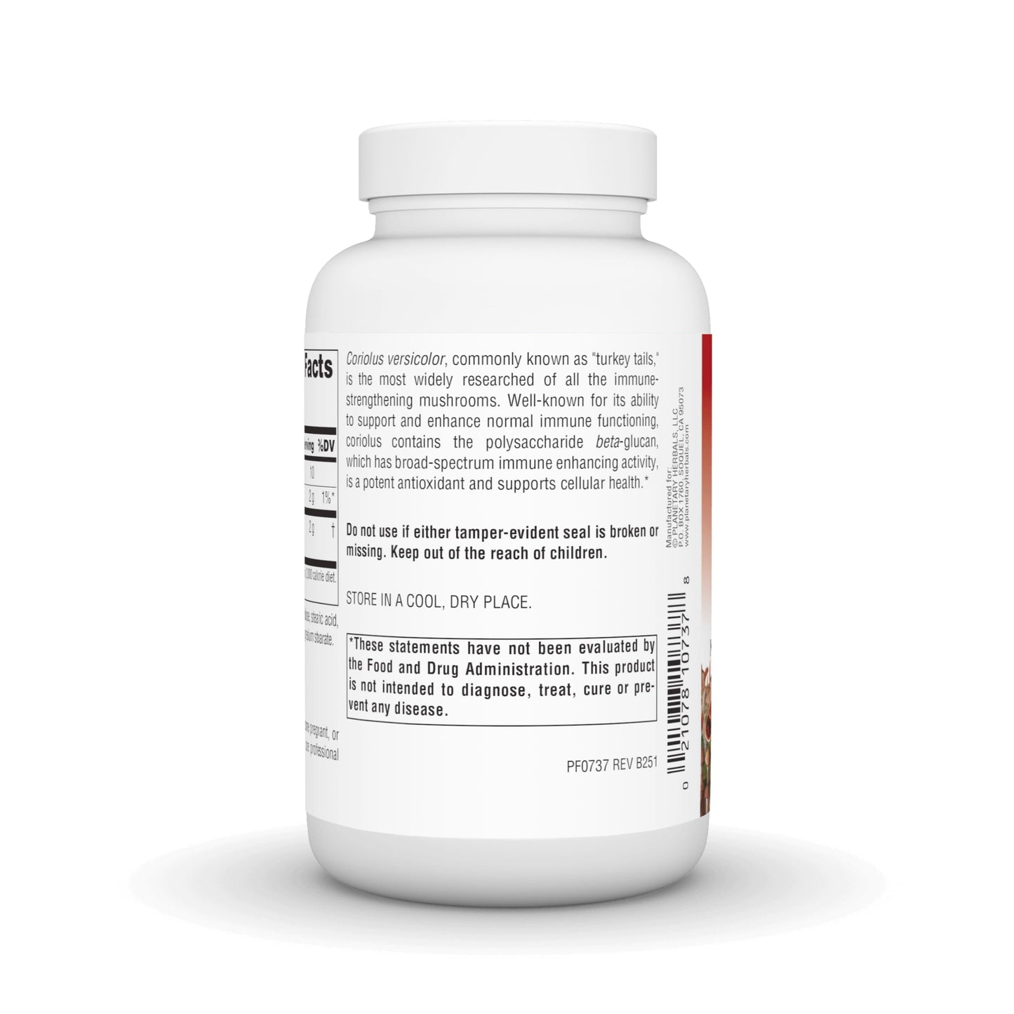 Planetary Herbals Coriolus Full Spectrum 1000mg Tablet 90 Count