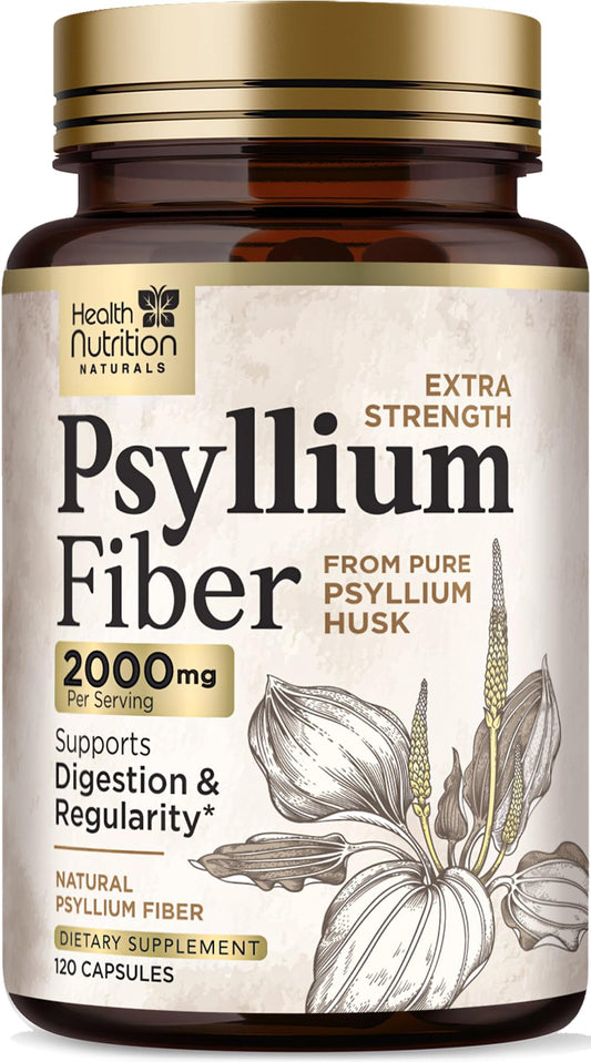 Health Nutrition Naturals Psyllium Husk Capsules - 120 Capsules
