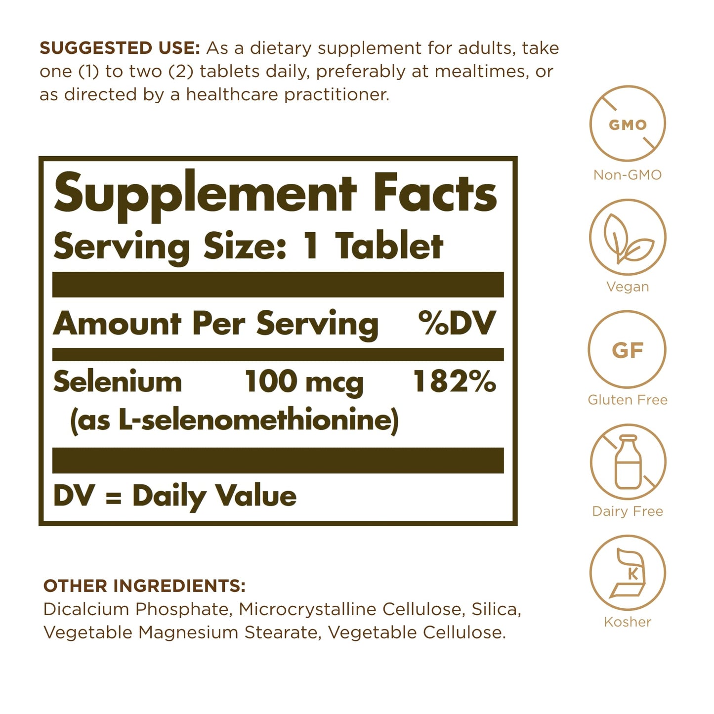 Solgar Yeast-Free Selenium 100 mcg Tablets, 400 Count