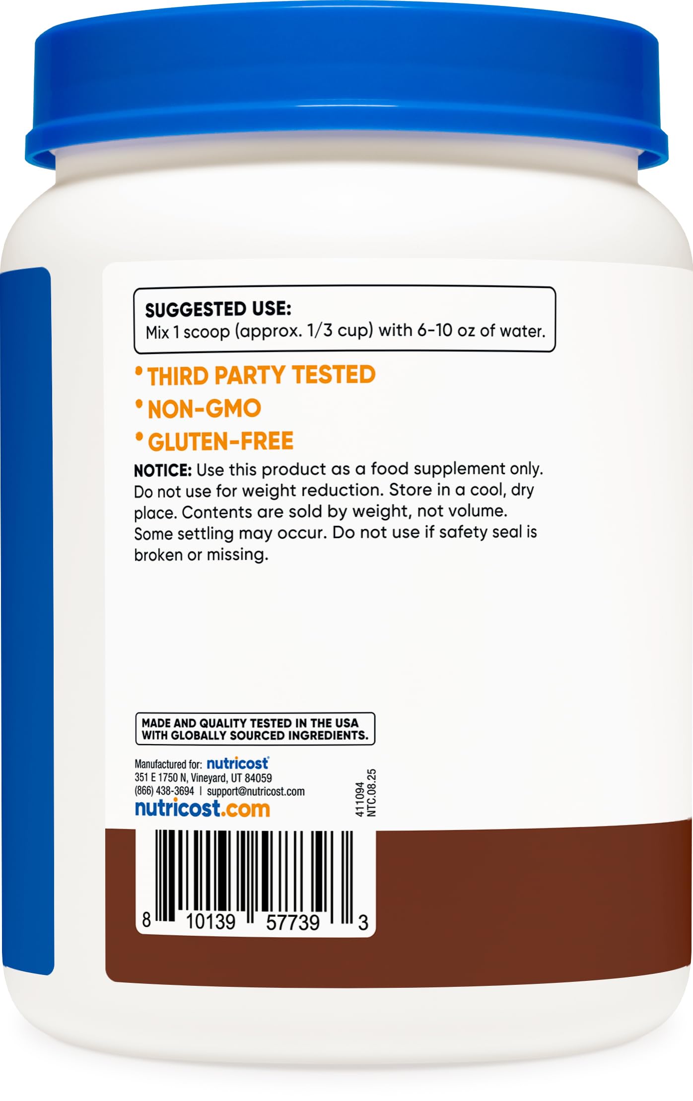 Nutricost Pea Protein Powder Chocolate 2.03 lb