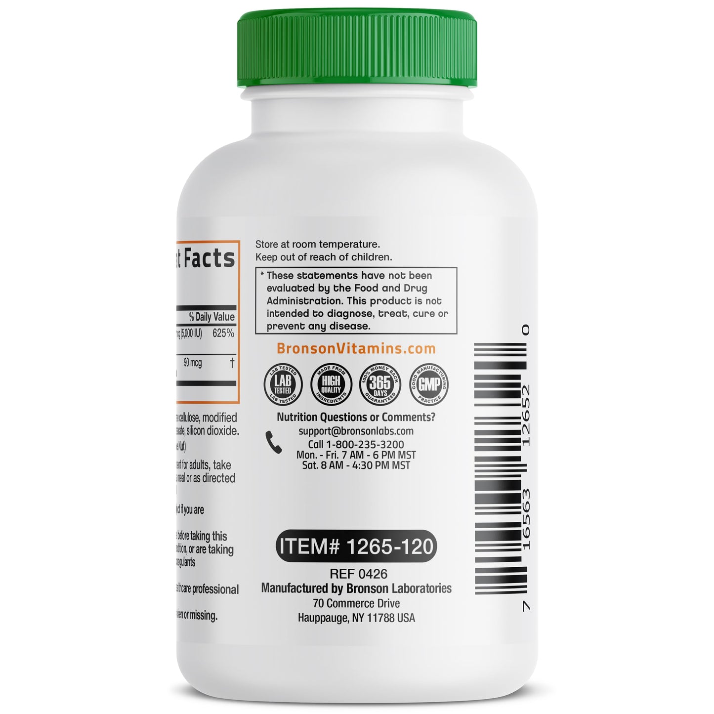 Bronson Vitamin K2+D3 Vegan 2 in 1 Support Vitamin K2 As MK-7 Capsules 120