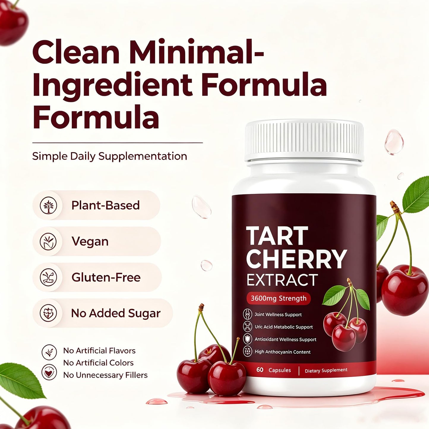 BLOUM Tart Cherry Cold Extract Capsules, 90 Count