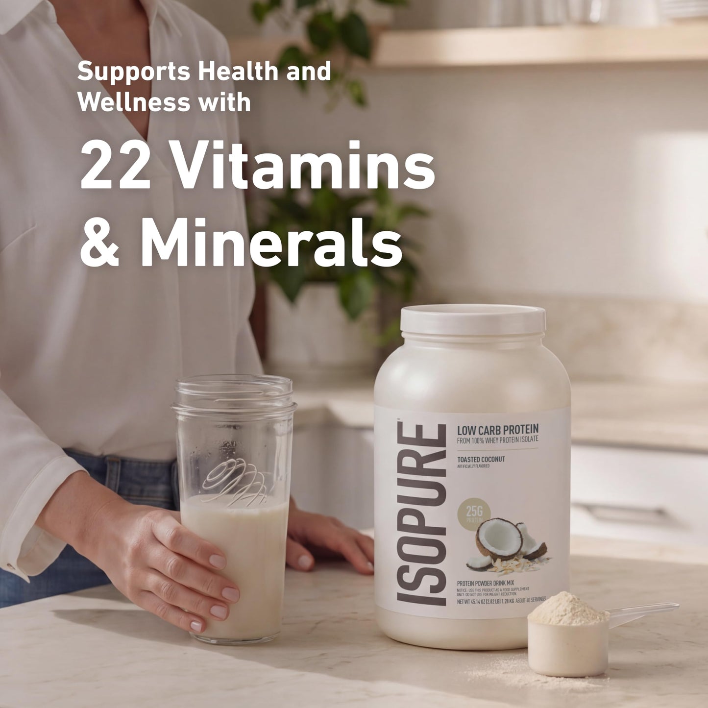 Isopure Low Carb 100% Pure Whey Isolate Protein Powder, Toasted Coconut, 48 Servings
