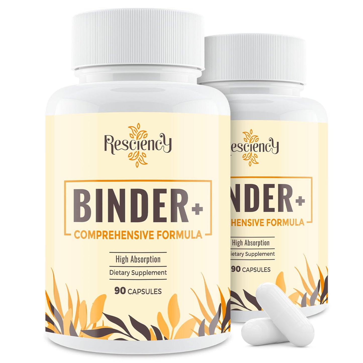 Resciency Detox Binder Supplement Capsules, 180 Count