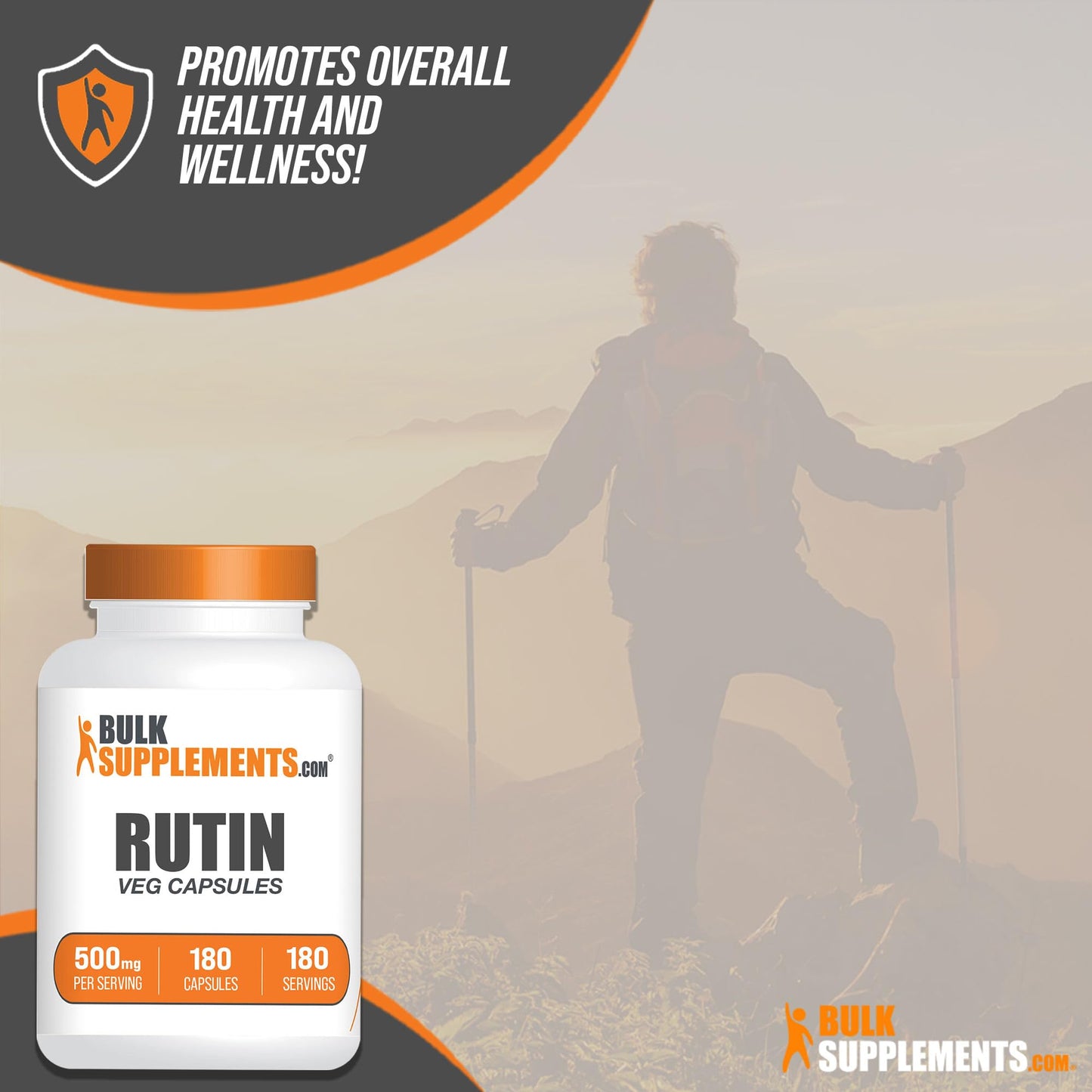 BulkSupplements Rutin 500mg Capsules, 180 Veg Capsules