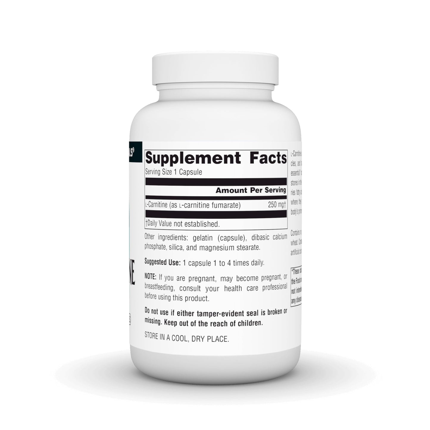 Source Naturals L-Carnitine, Metabolic Energy* 250mg Capsule, 120 Count