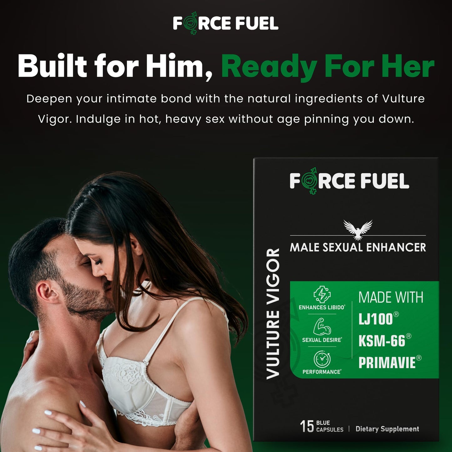 FORCE FUEL Sex Pills for Men Capsules, 15 Count