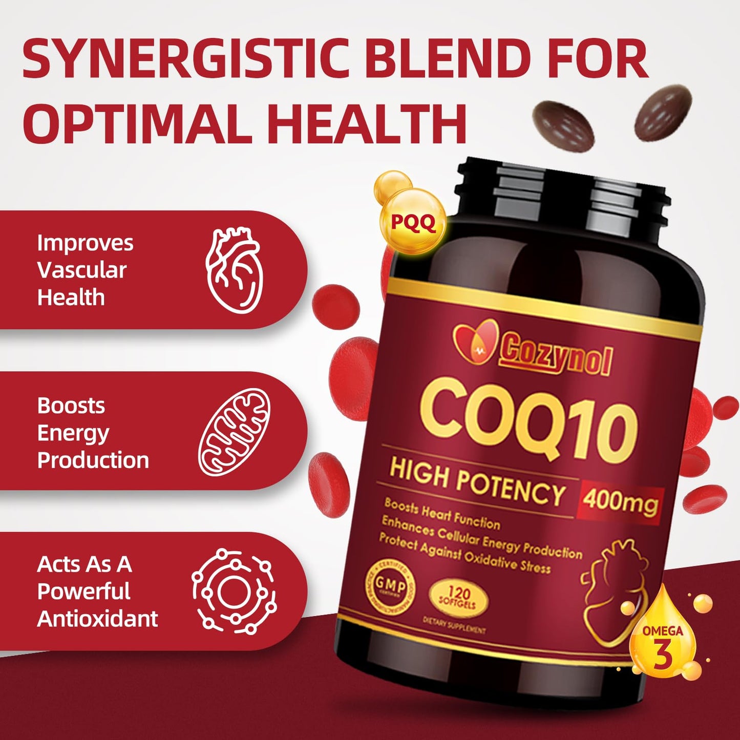 Cozynol CoQ10 400mg Softgel, 120 Count