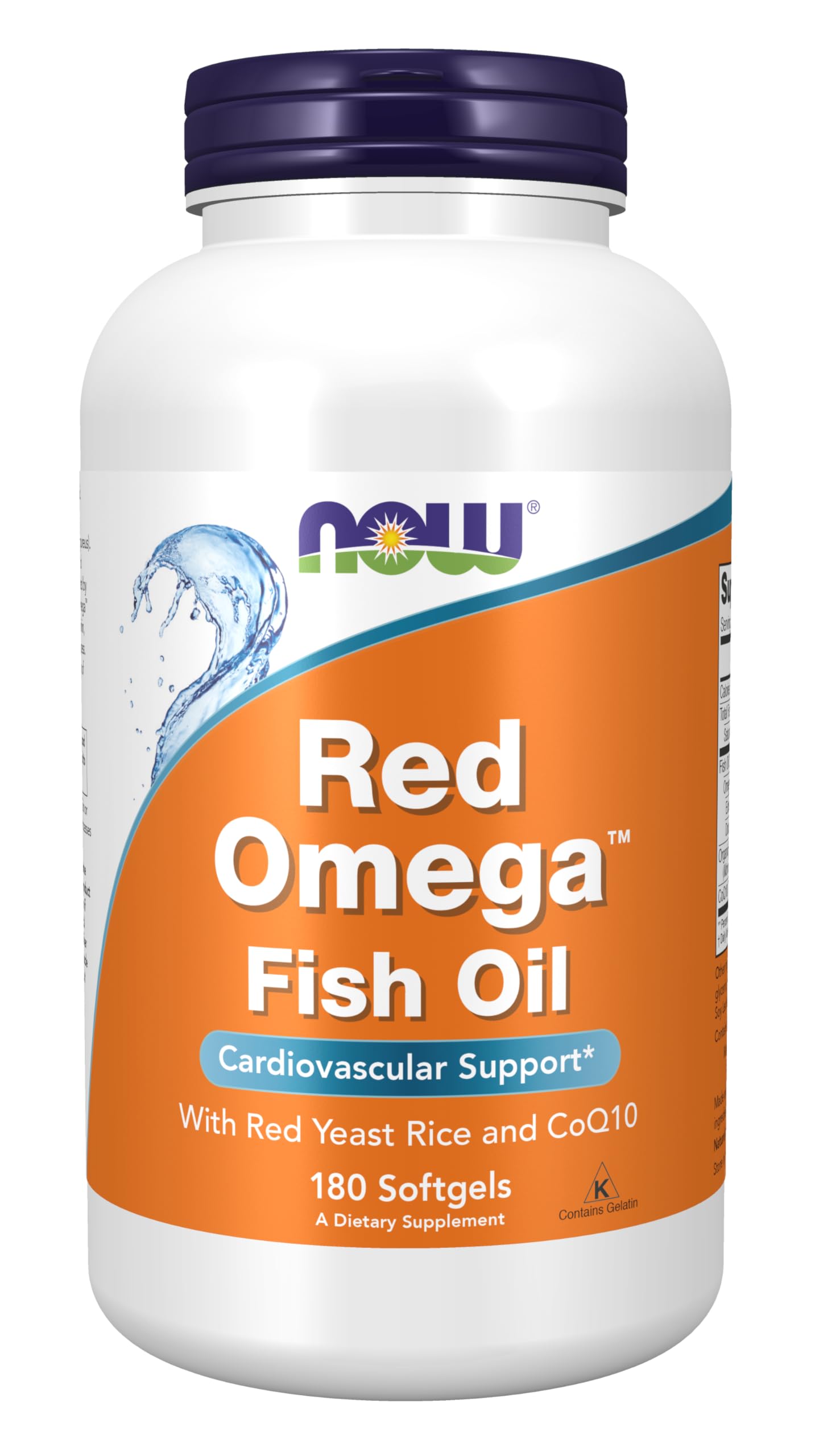 NOW Foods Red Omega with CoQ10 30 mg and Omega-3 Fish Oil Cardiovascular Support*, 180 Softgels