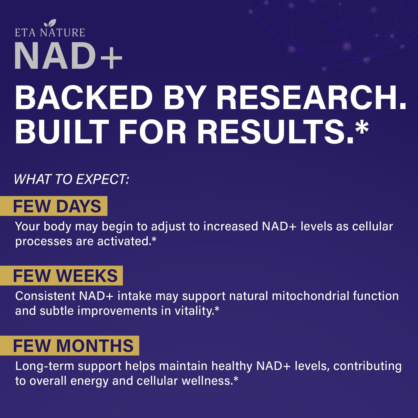 ETANATURE NAD+ Supplement Capsules, 60 Count