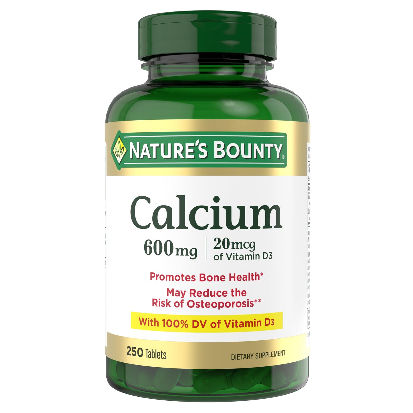 Nature's Bounty Calcium Carbonate & Vitamin D, 250 Tablets