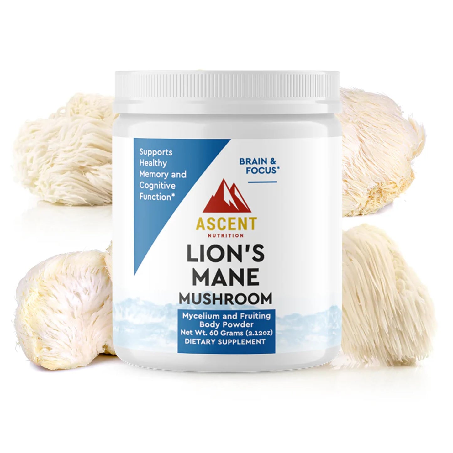 Ascent Nutrition Organic Lion's Mane Mushroom Powder, 2.12 oz