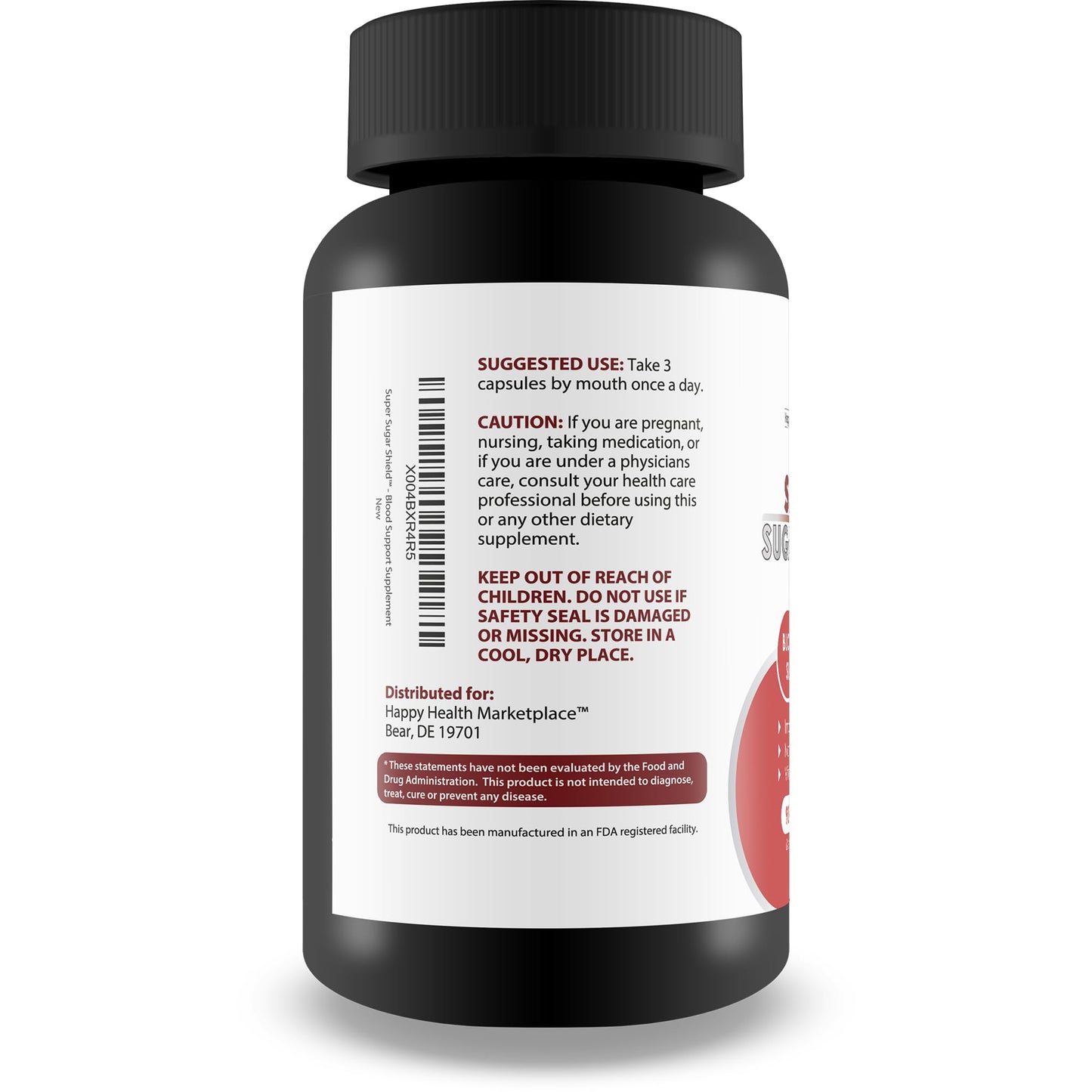 Happy Health Marketplace Super Sugar Support Berberine Glucose Support Supplement Capsule 90 Count