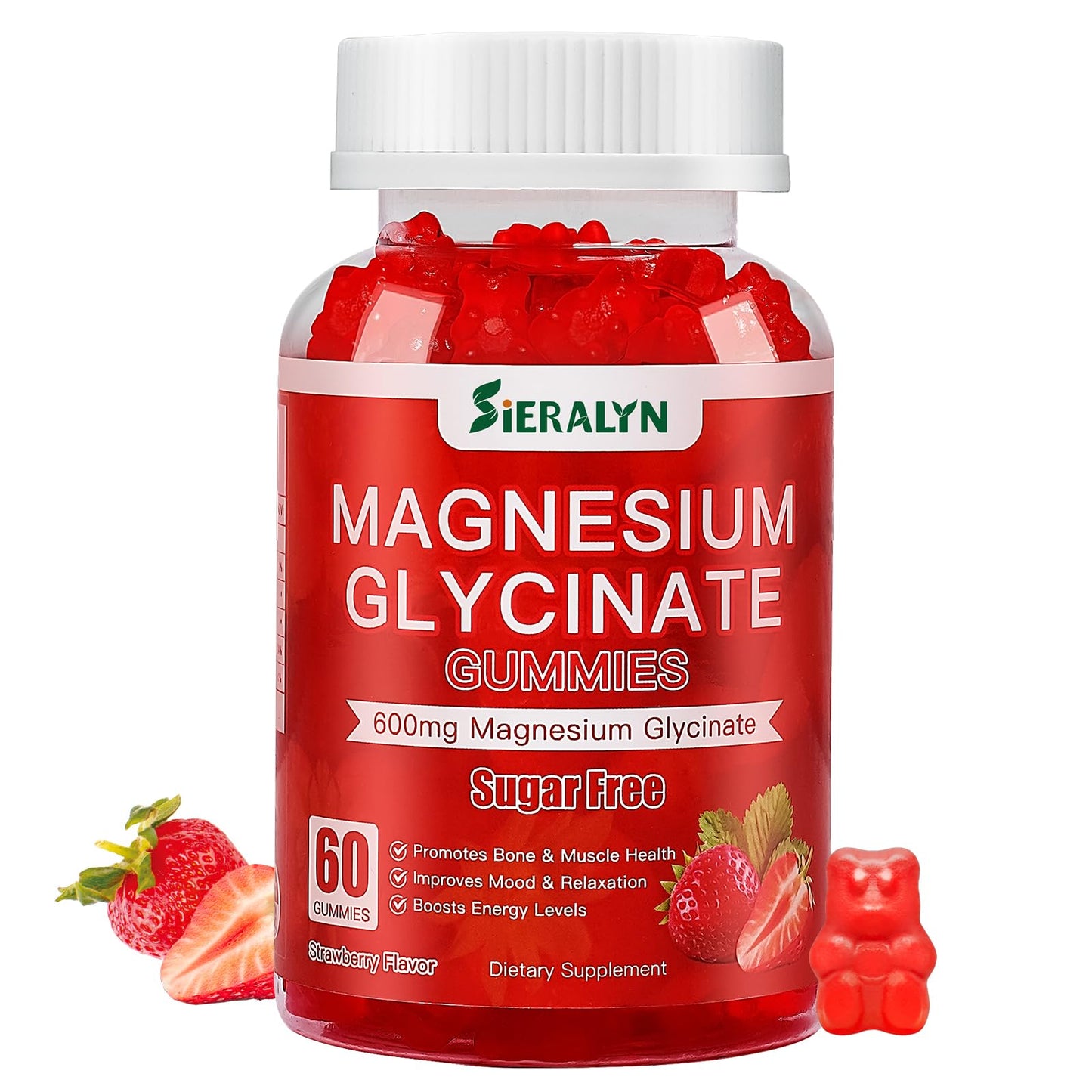Sieralyn Magnesium Glycinate Gummies 600mg, 60 Count