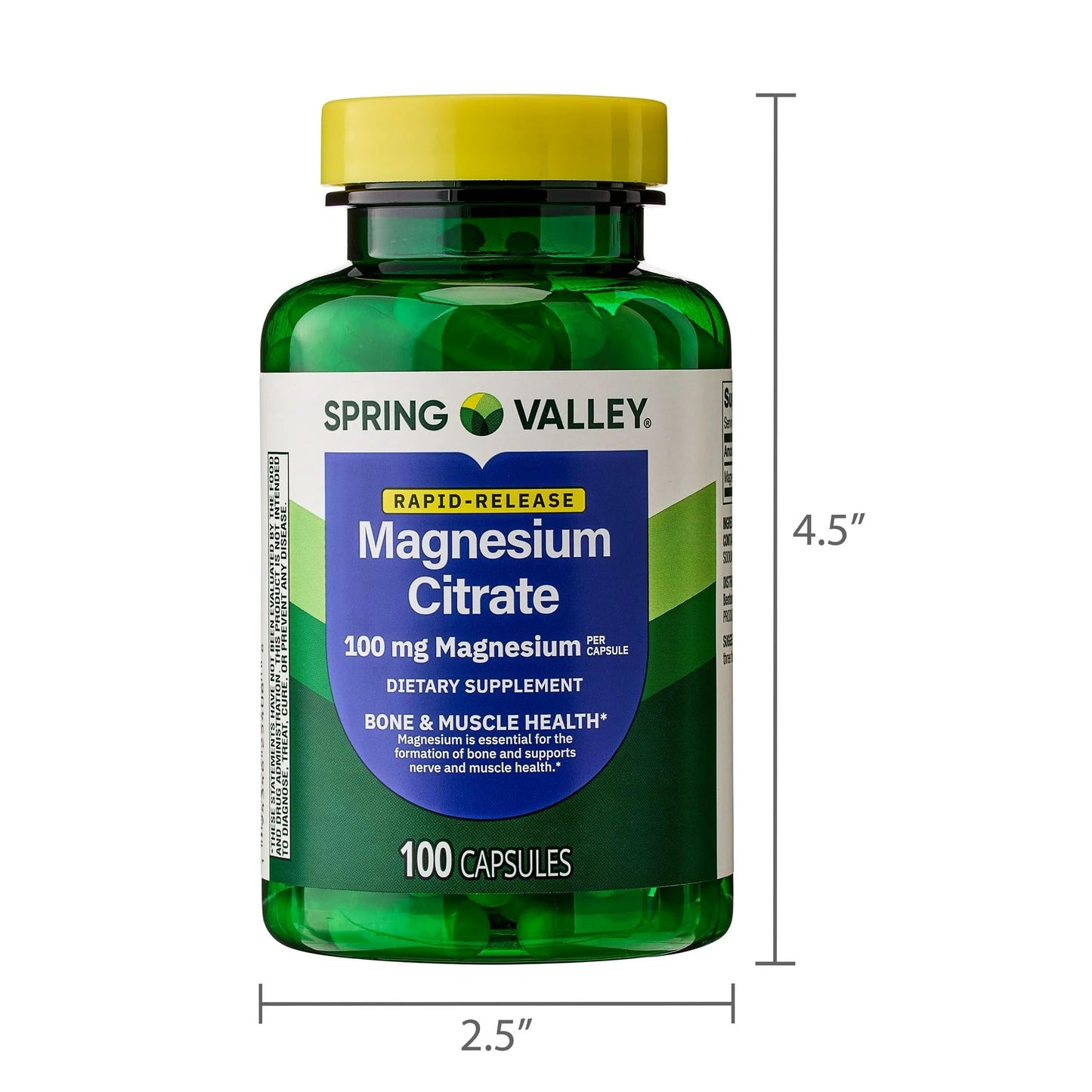 LUAL Magnesium Citrate Capsules 1000mg, 100 Count