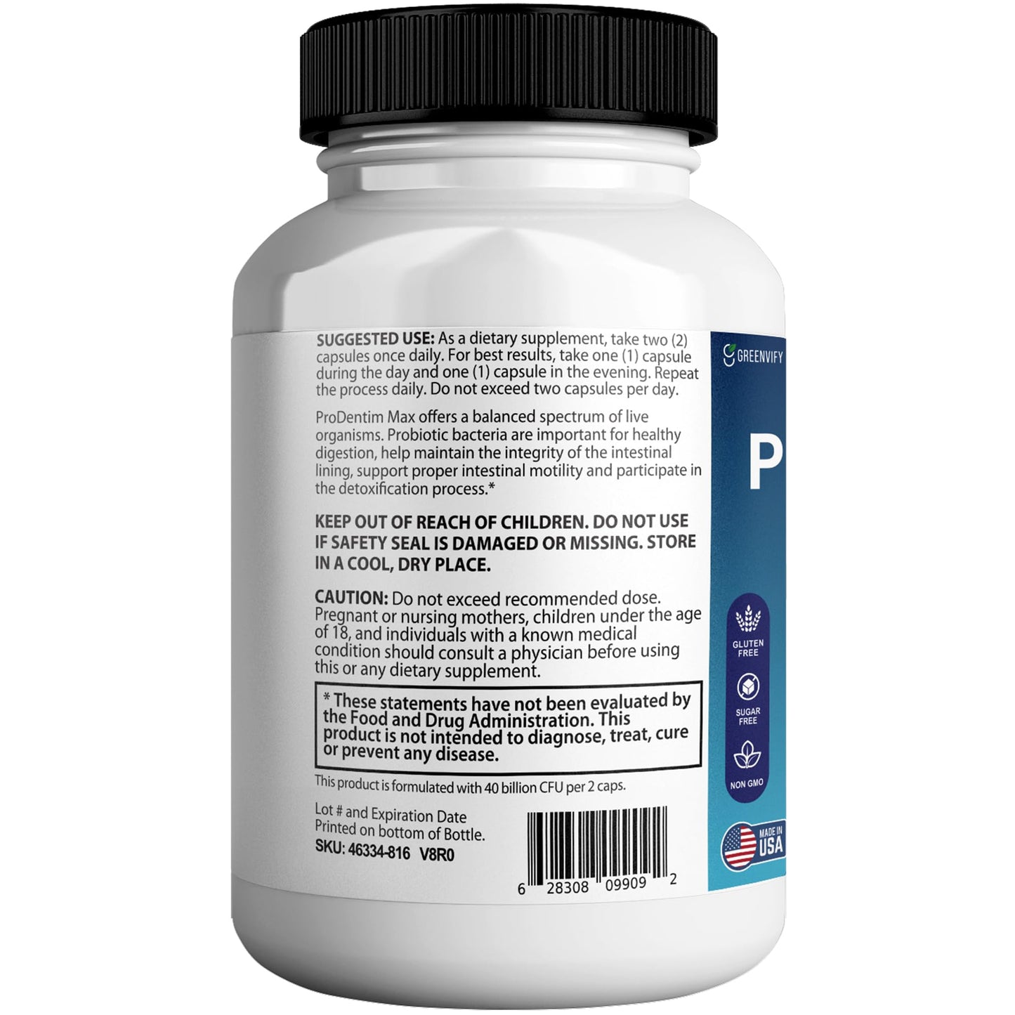 PureDenfix Max Extra Strength Probiotic Supplement with 40 Billion CFU, 300 Capsules