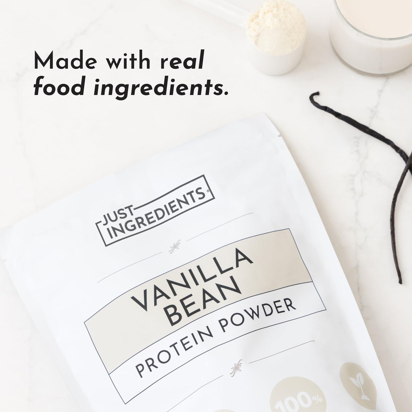 JUST INGREDIENTS Vanilla Bean Protein Powder, 23