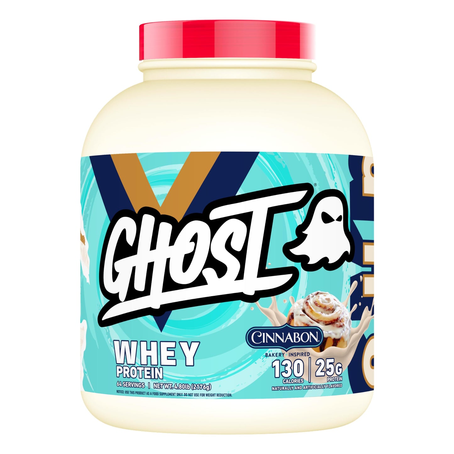 GHOST Whey Protein Powder Cinnabon, 5 lb, 80 Servings