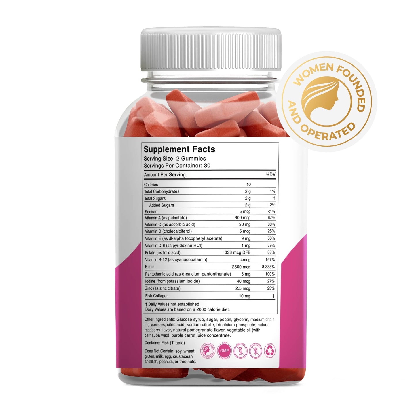GOLDN Hair, Skin & Nails Premium Gummies with Collagen Chewable 60 Gummies