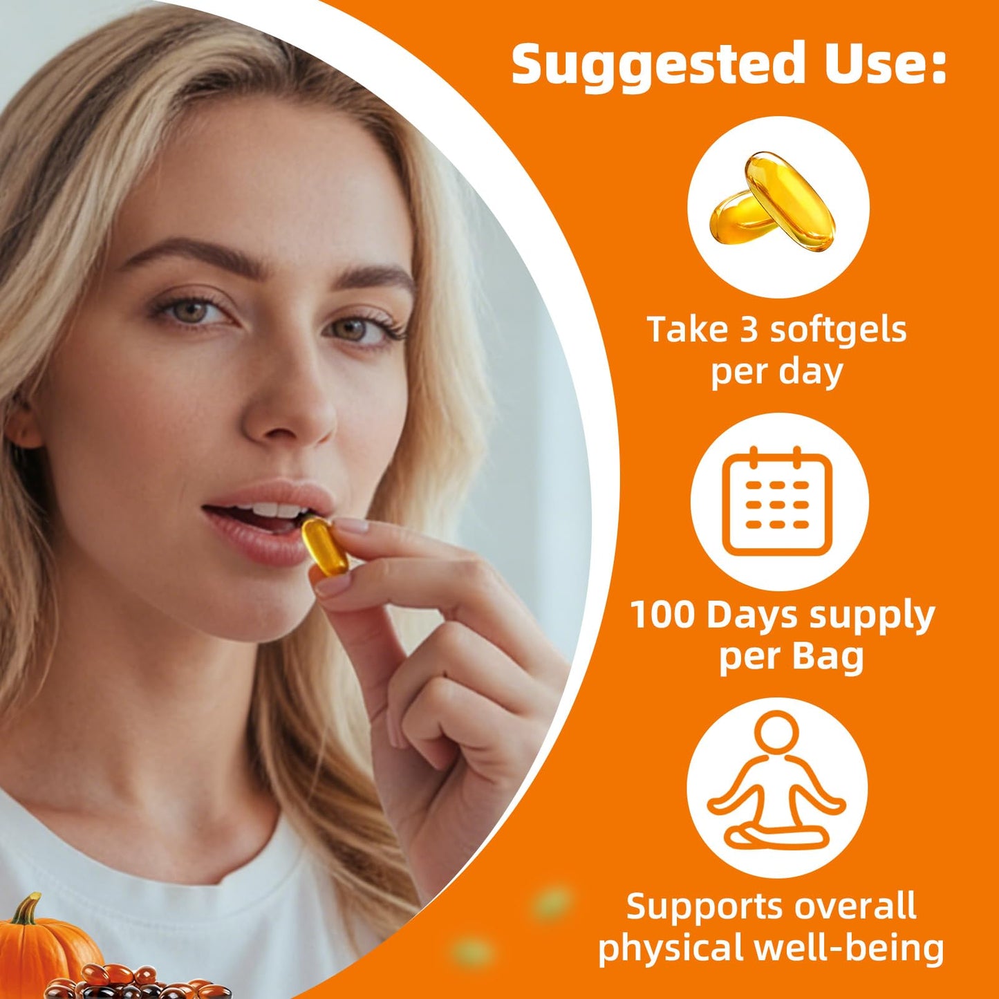 FRZVEO Pumpkin Seed Oil with Saw Palmetto, Vitamin D3 & Elderberry Capsules, 300 Capsules