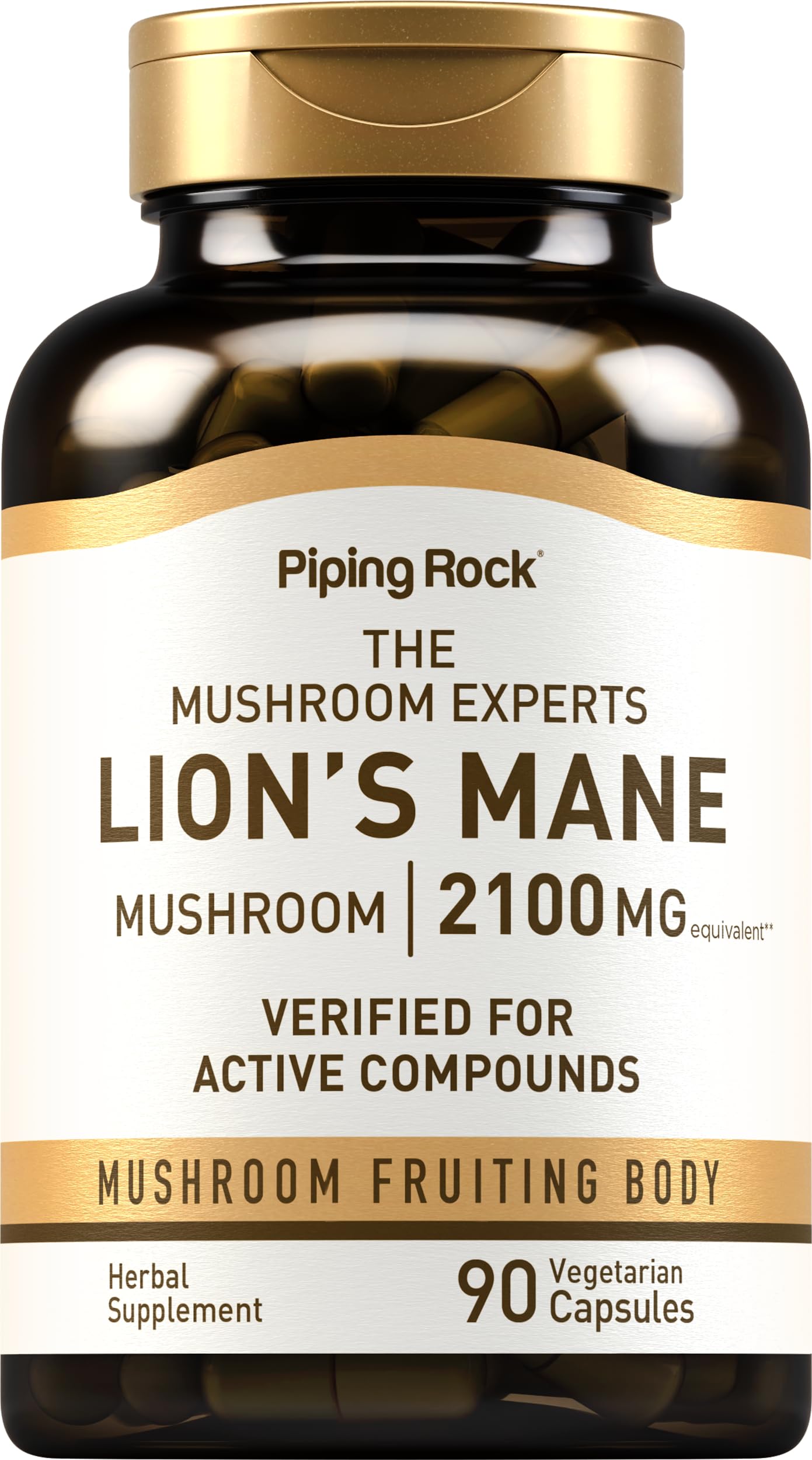 Piping Rock Lions Mane Mushroom Supplement Capsules 90 Capsules