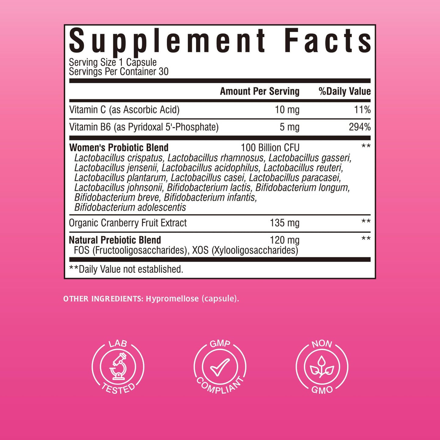 Vitalibre Women's Probiotics 100 Billion CFU & Magnesium Complex Supplement 6 in 1, 150 Capsules