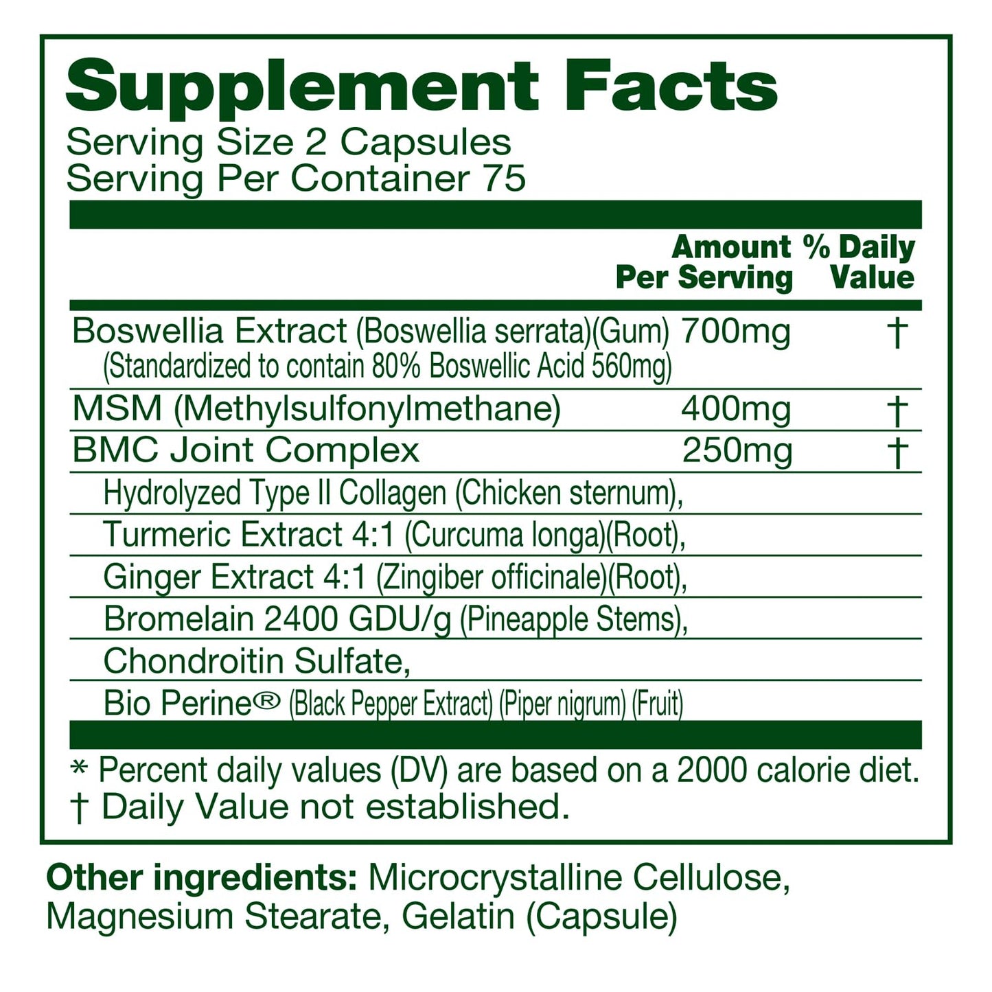 INNERVISNUTRITION Boswellia MSM Complex Capsules 150 Count