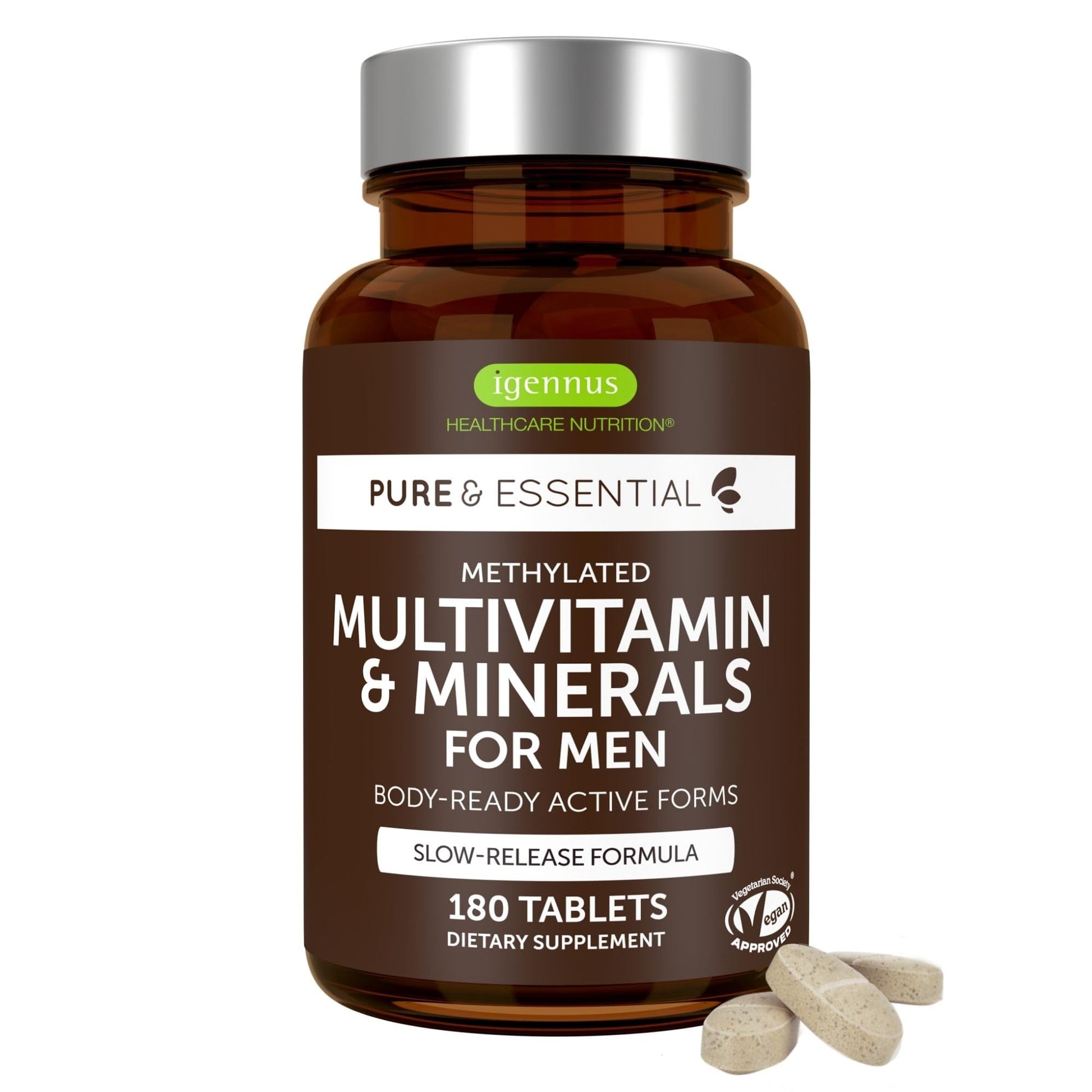 Igennus Healthcare Nutrition Methylated Men's Multivitamin with 22 Actives Tablets, 180 Count