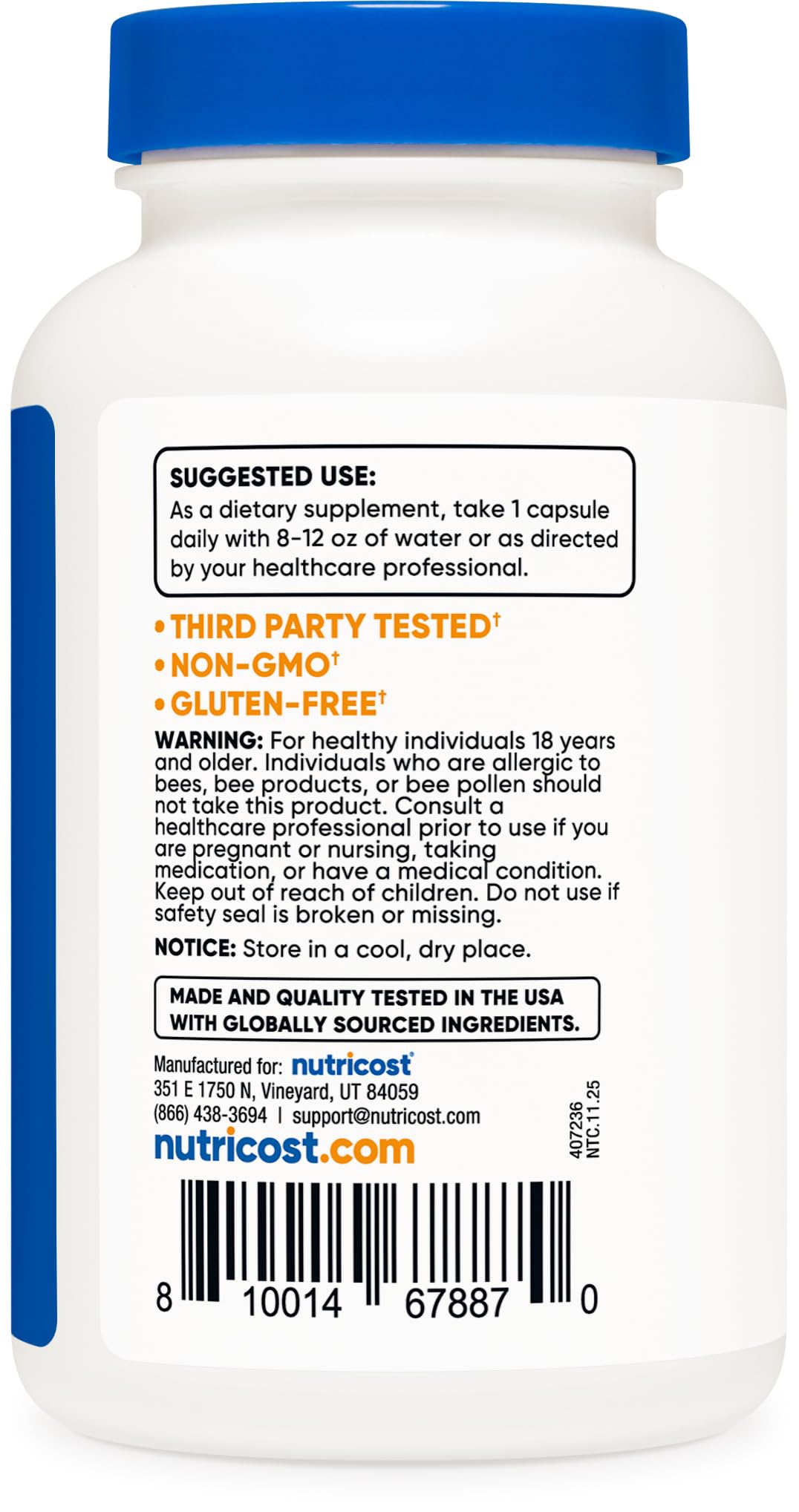 Nutricost Bee Propolis Supplement Capsules, 120 Capsules