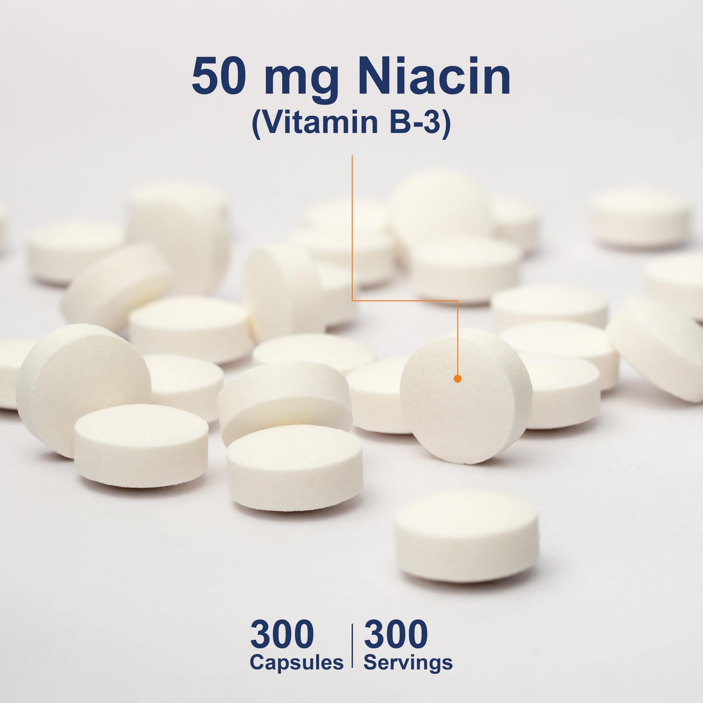 Carlson Niacin 50 mg Tablets, 300 Count