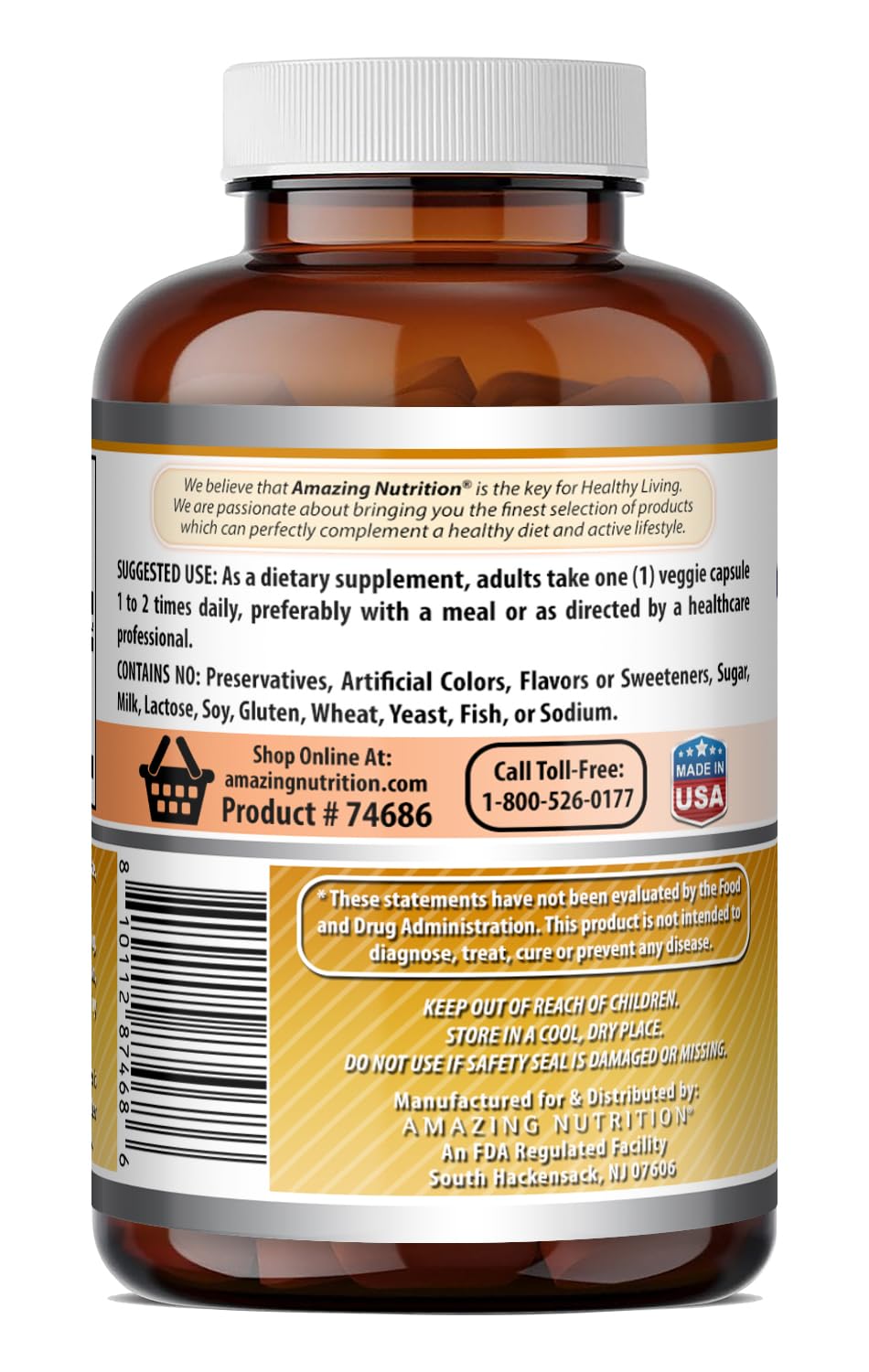 Amazing Nutrition Maca 500 mg 10:1 Extract Capsule 1 Count