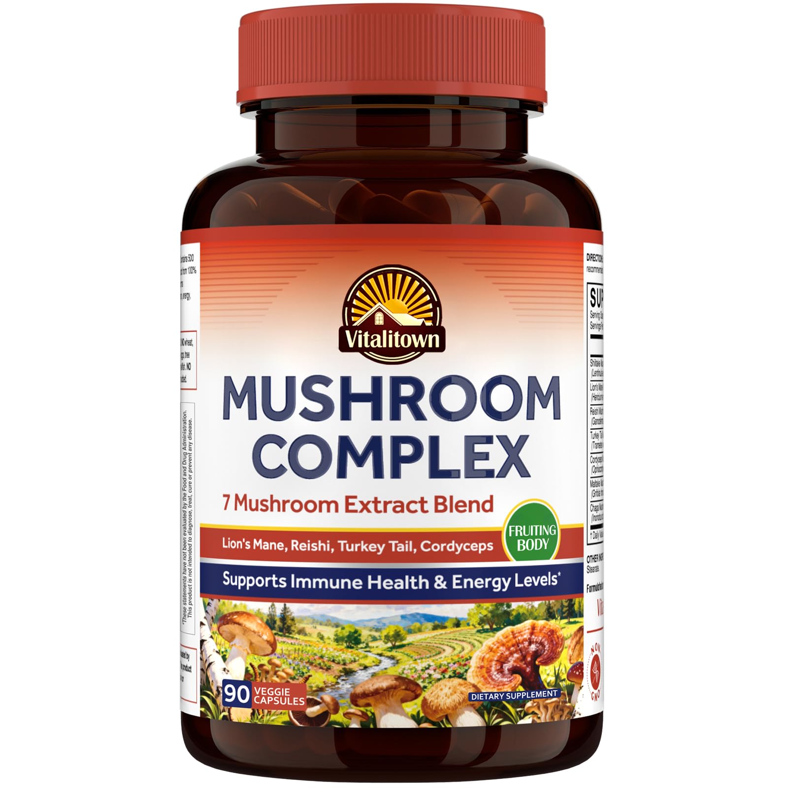Vitalitown 7 Mushroom Complex Capsule 90 Count
