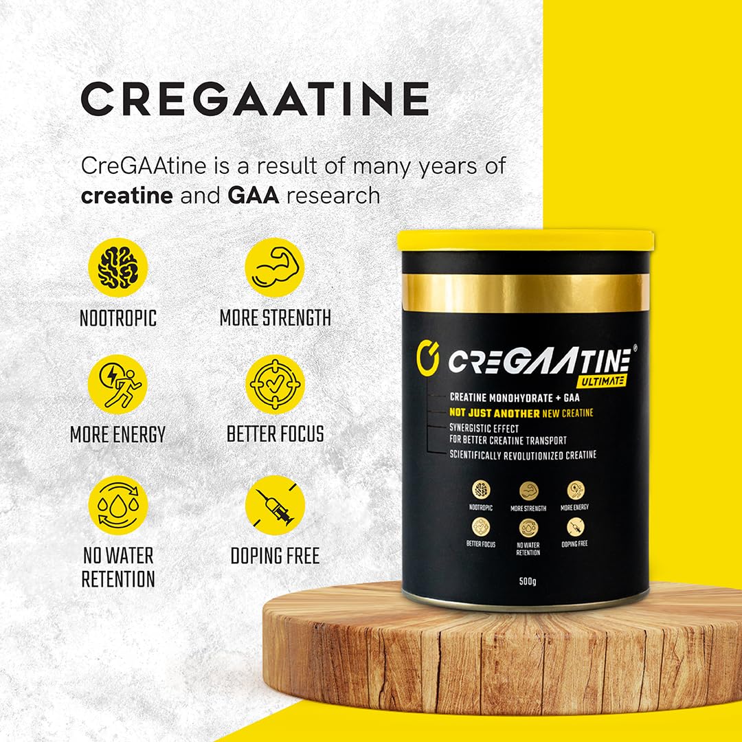 CreGAAtine Ultimate Micronized Creatine Monohydrate + GAA Powder, 17.6 oz