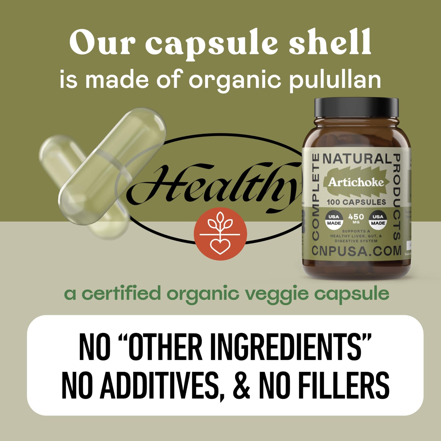 Complete Natural Products Artichoke Capsules 450mg, 100 Capsules